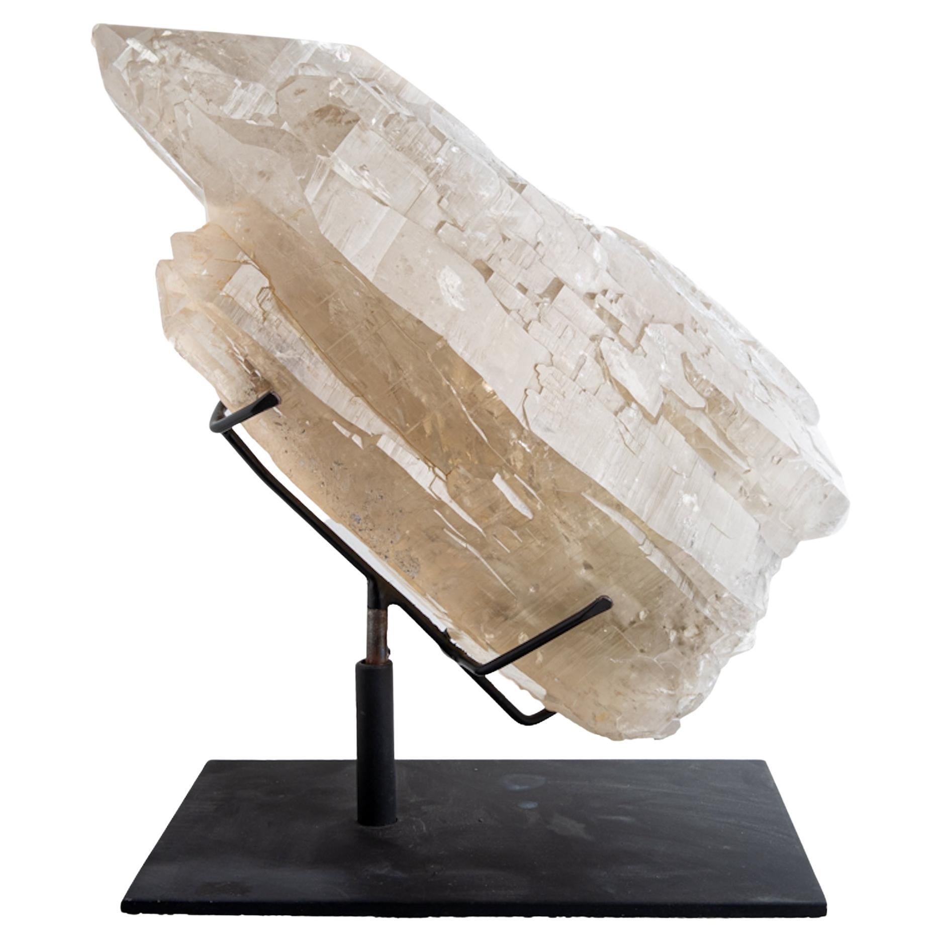 Natural Citrine Cathedral Crystal on Metal Base