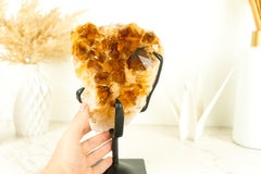 Natural Citrine Cluster with AAA Large Madeira Orange Citrine Druzy