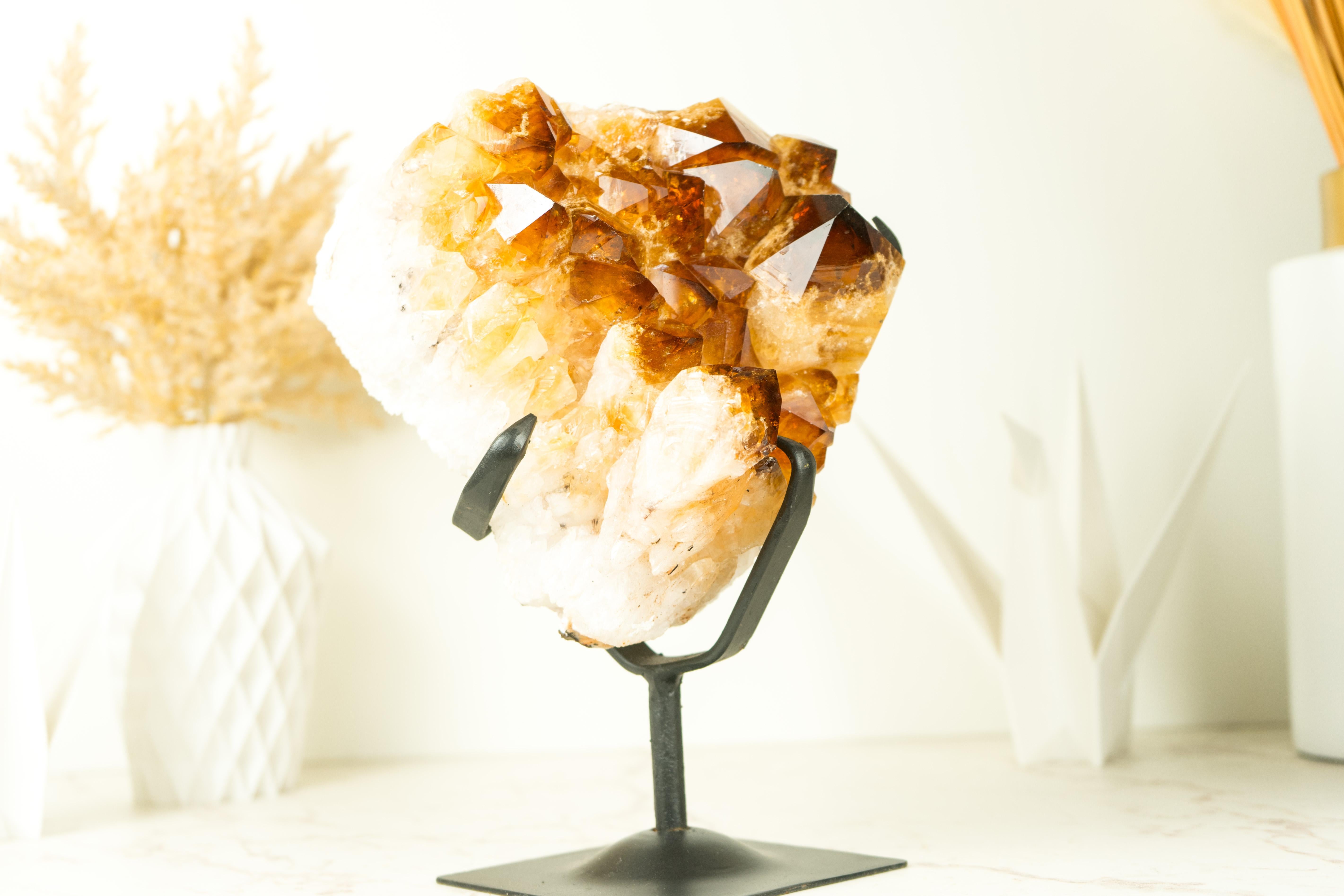 Natural Citrine Cluster with AAA Large Madeira Orange Citrine Druzy For Sale 3