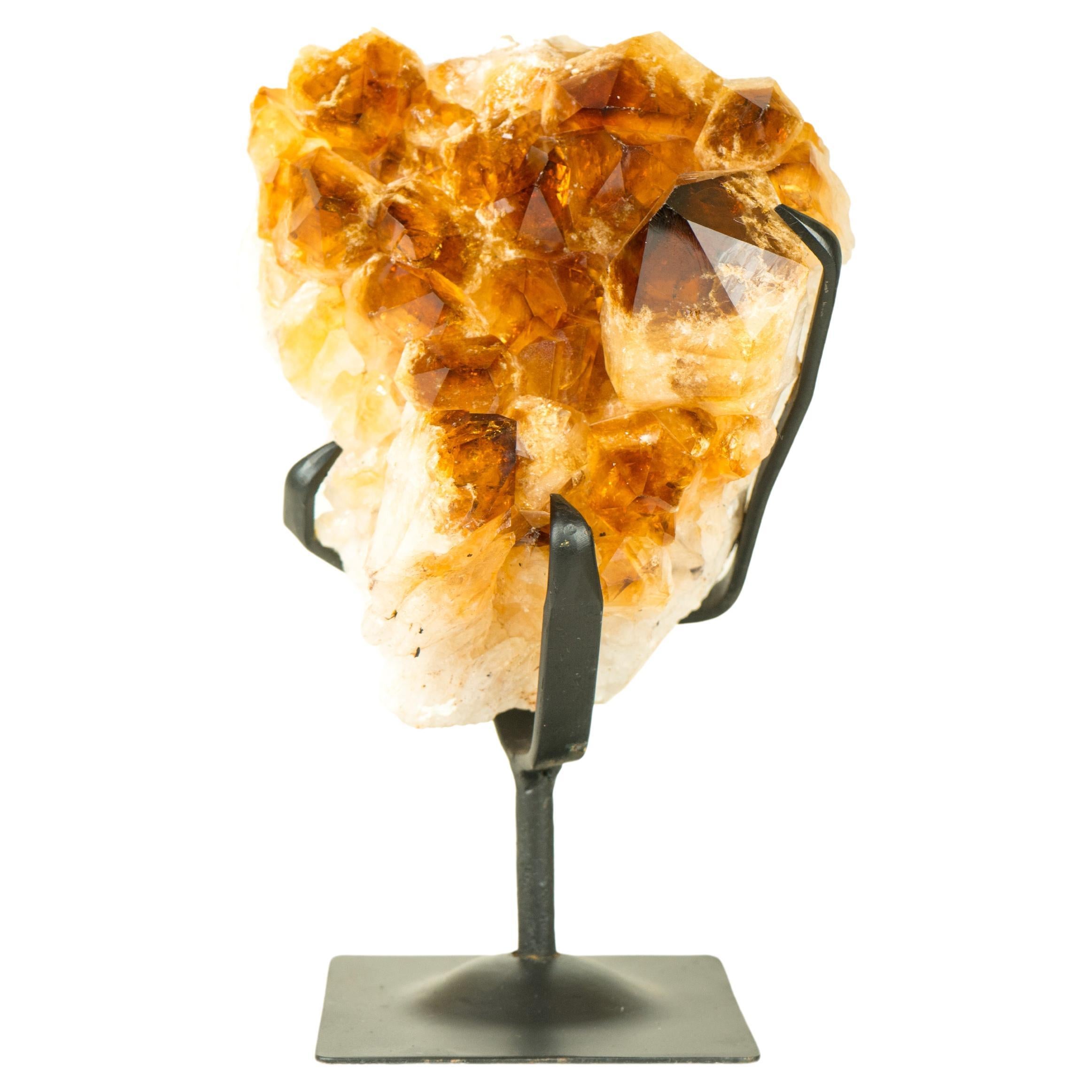 Natural Citrine Cluster with AAA Large Madeira Orange Citrine Druzy For Sale