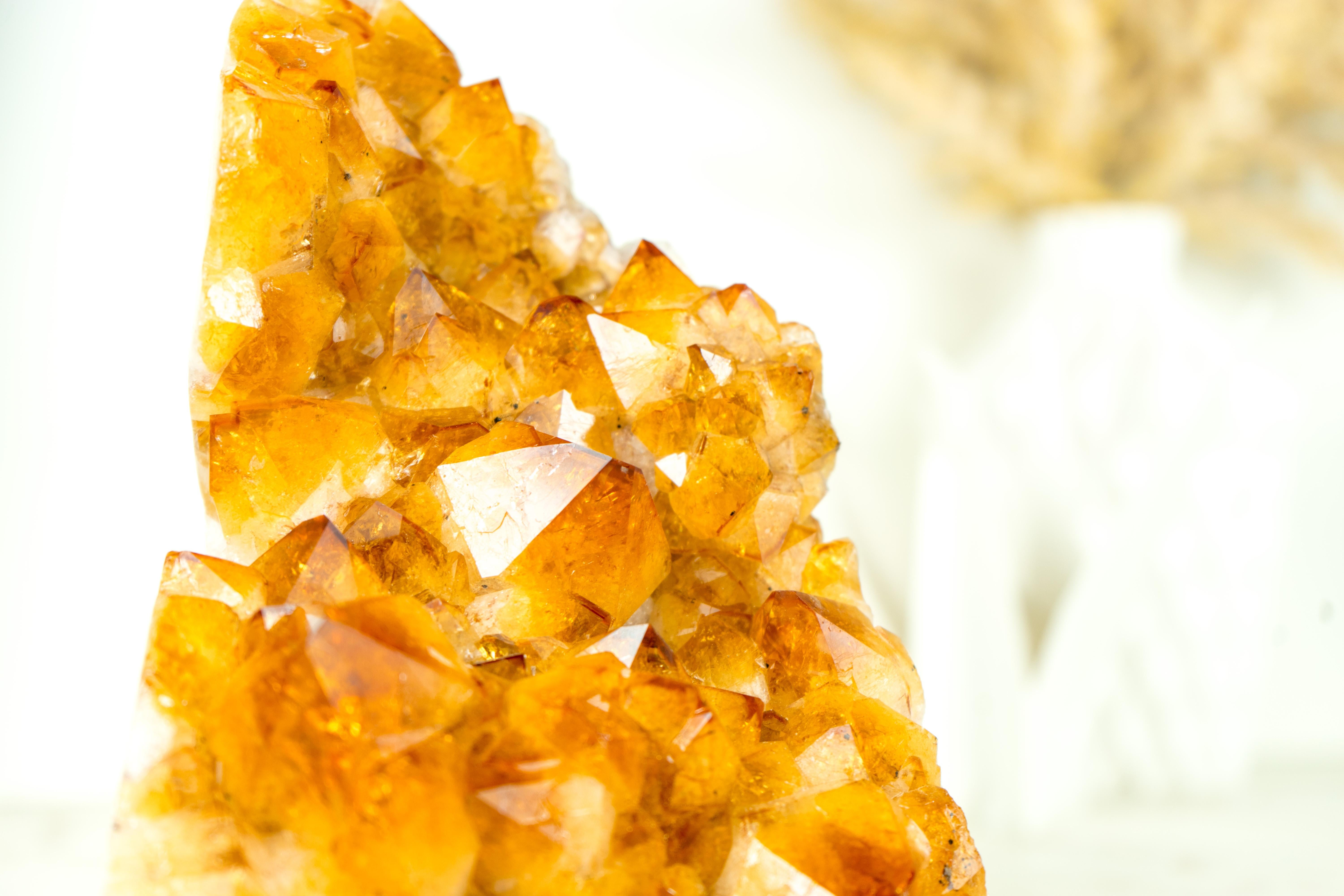 Brazilian Natural Citrine Cluster, with Large, AAA, Rich Yellow Citrine Druzy For Sale