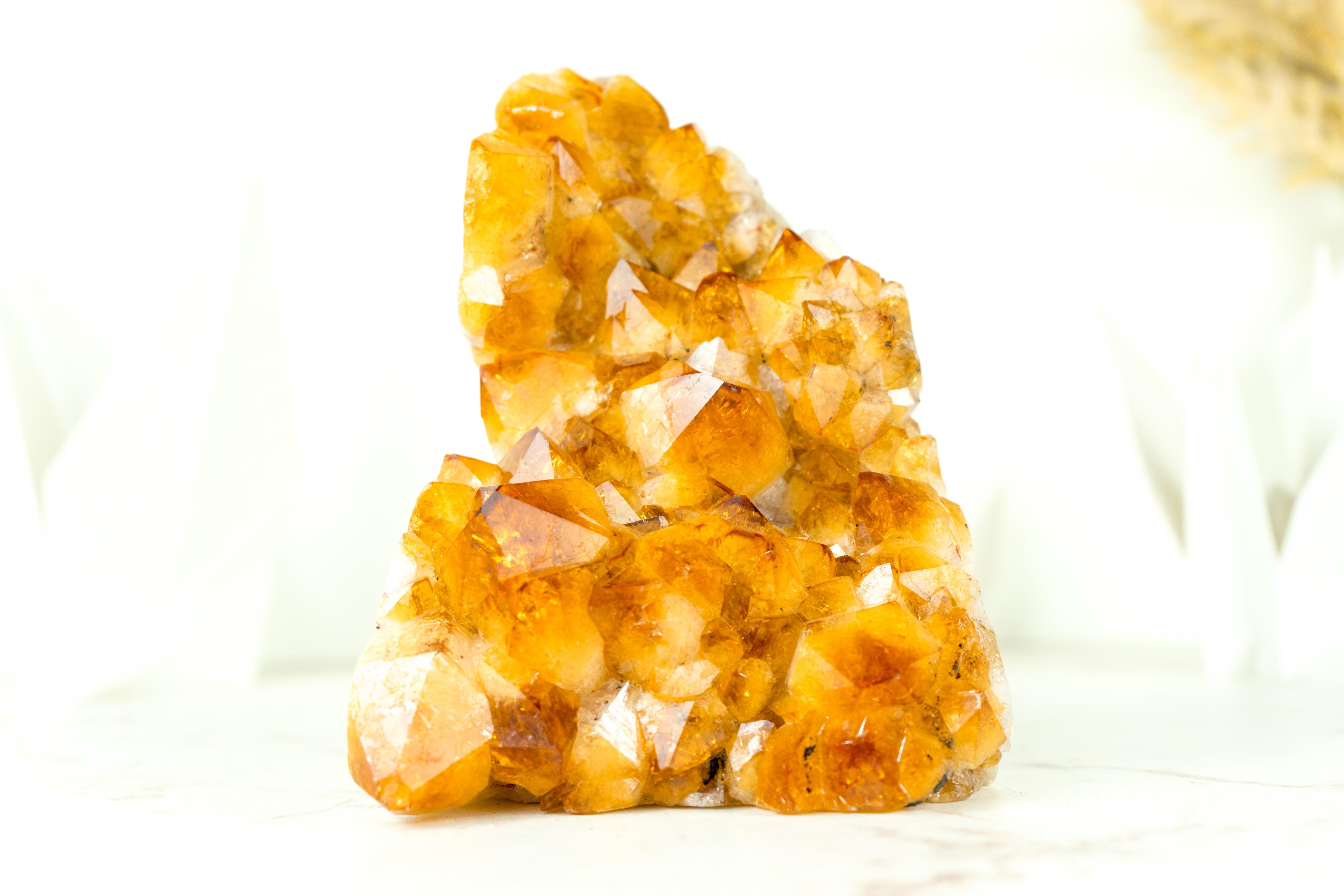 Contemporary Natural Citrine Cluster, with Large, AAA, Rich Yellow Citrine Druzy For Sale