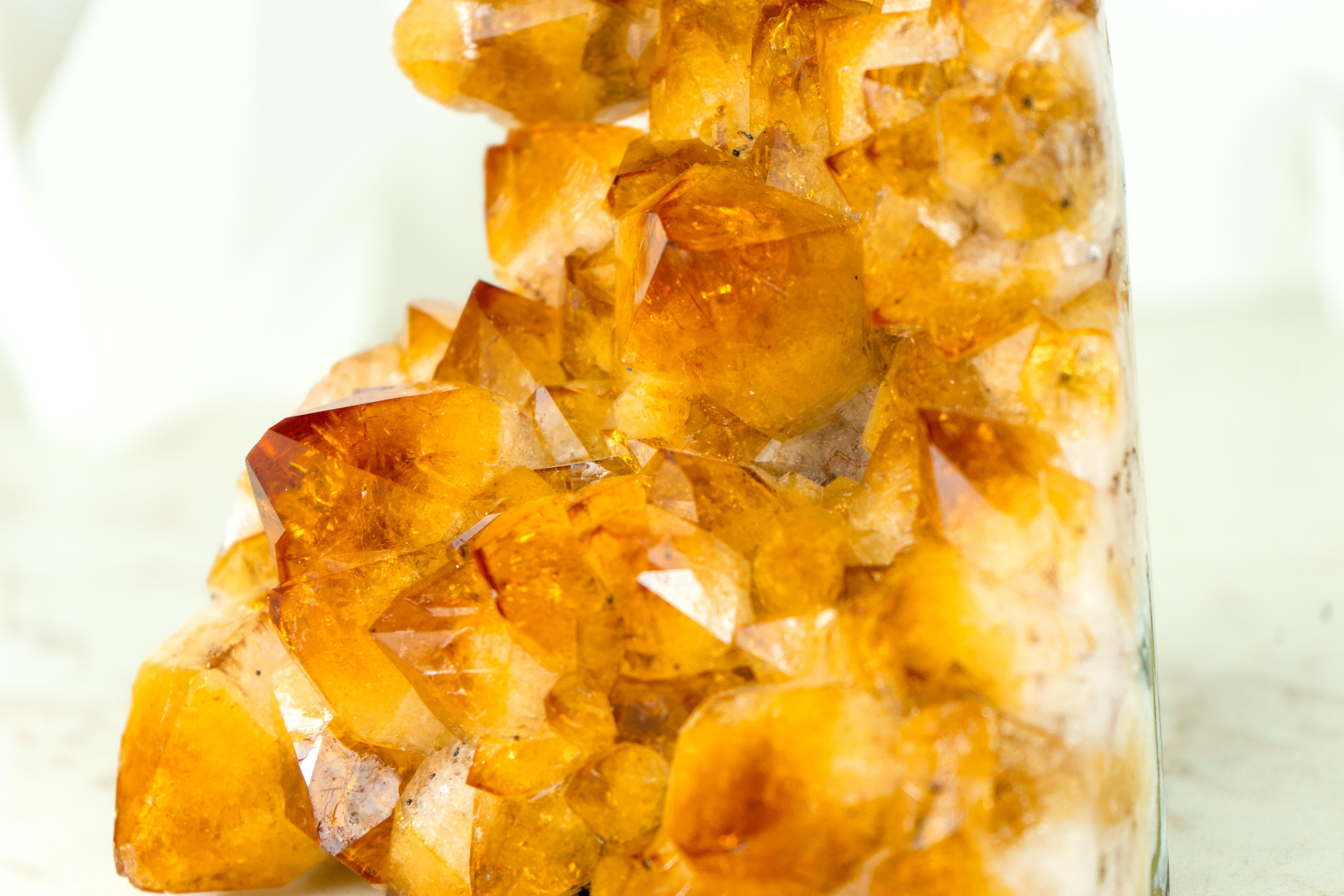 Agate Natural Citrine Cluster, with Large, AAA, Rich Yellow Citrine Druzy For Sale