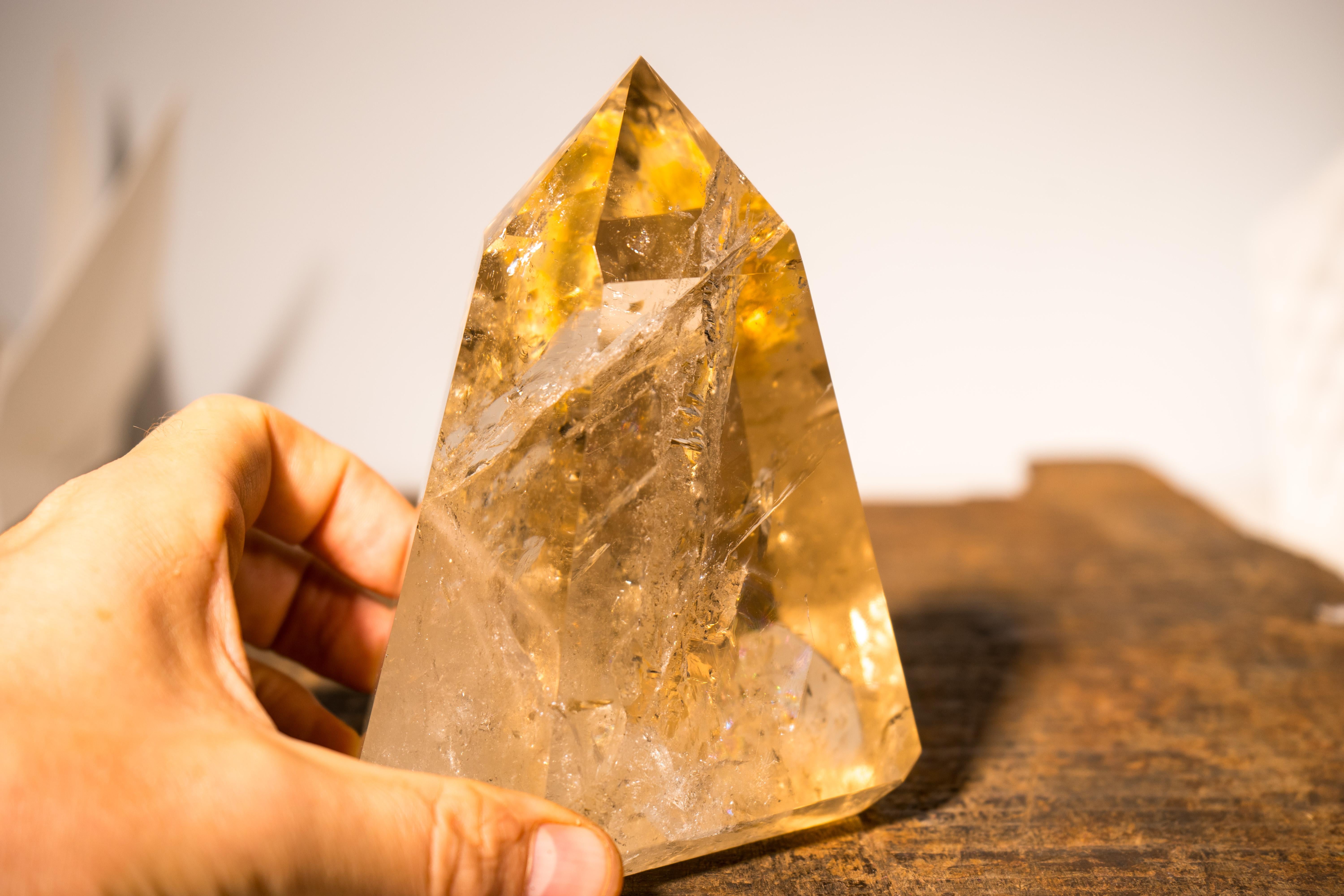 Generator d'obélisque en quartz, cristal et citrine naturelle authentique 5