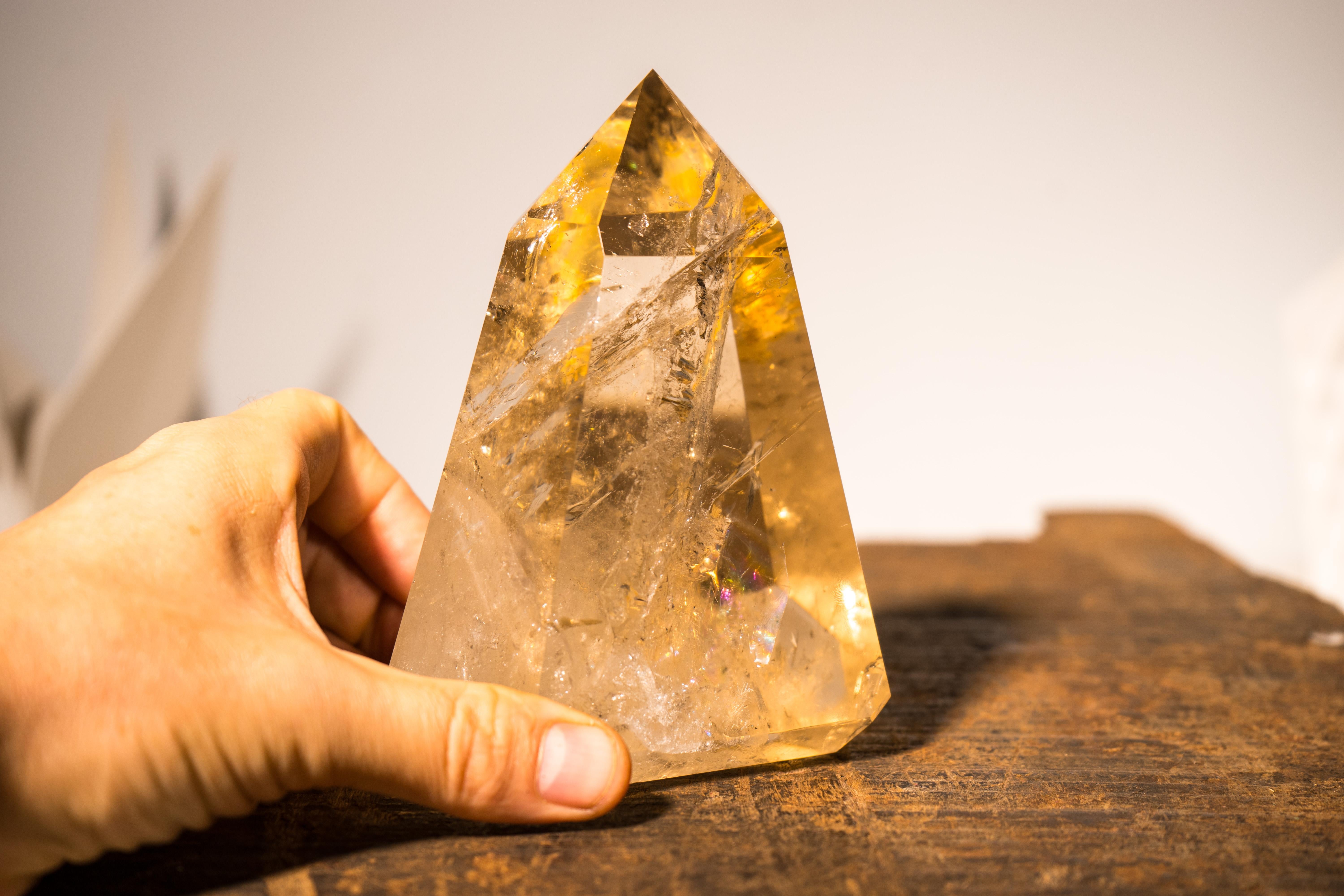 Generator d'obélisque en quartz, cristal et citrine naturelle authentique 7