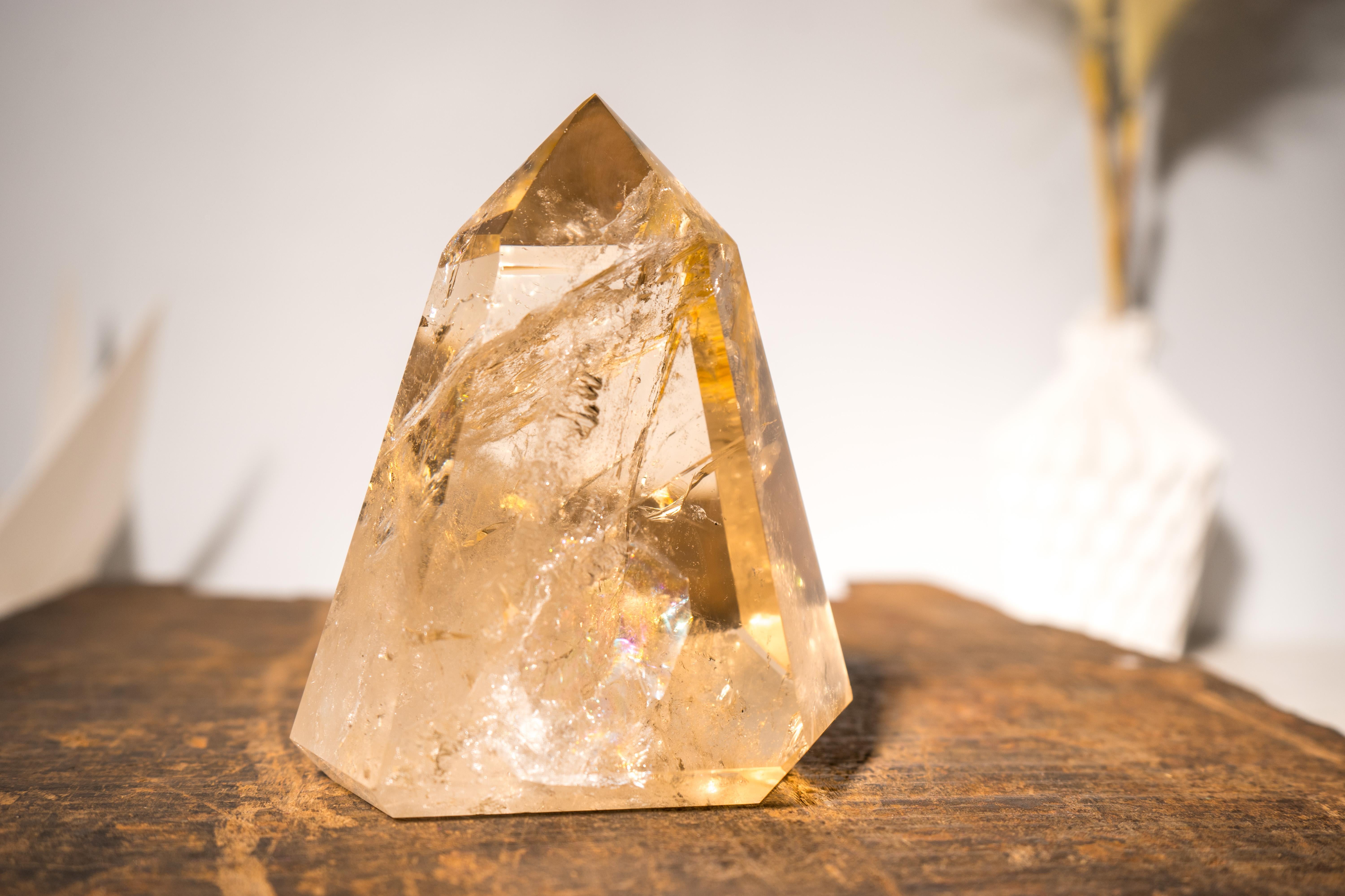 Generator d'obélisque en quartz, cristal et citrine naturelle authentique 1