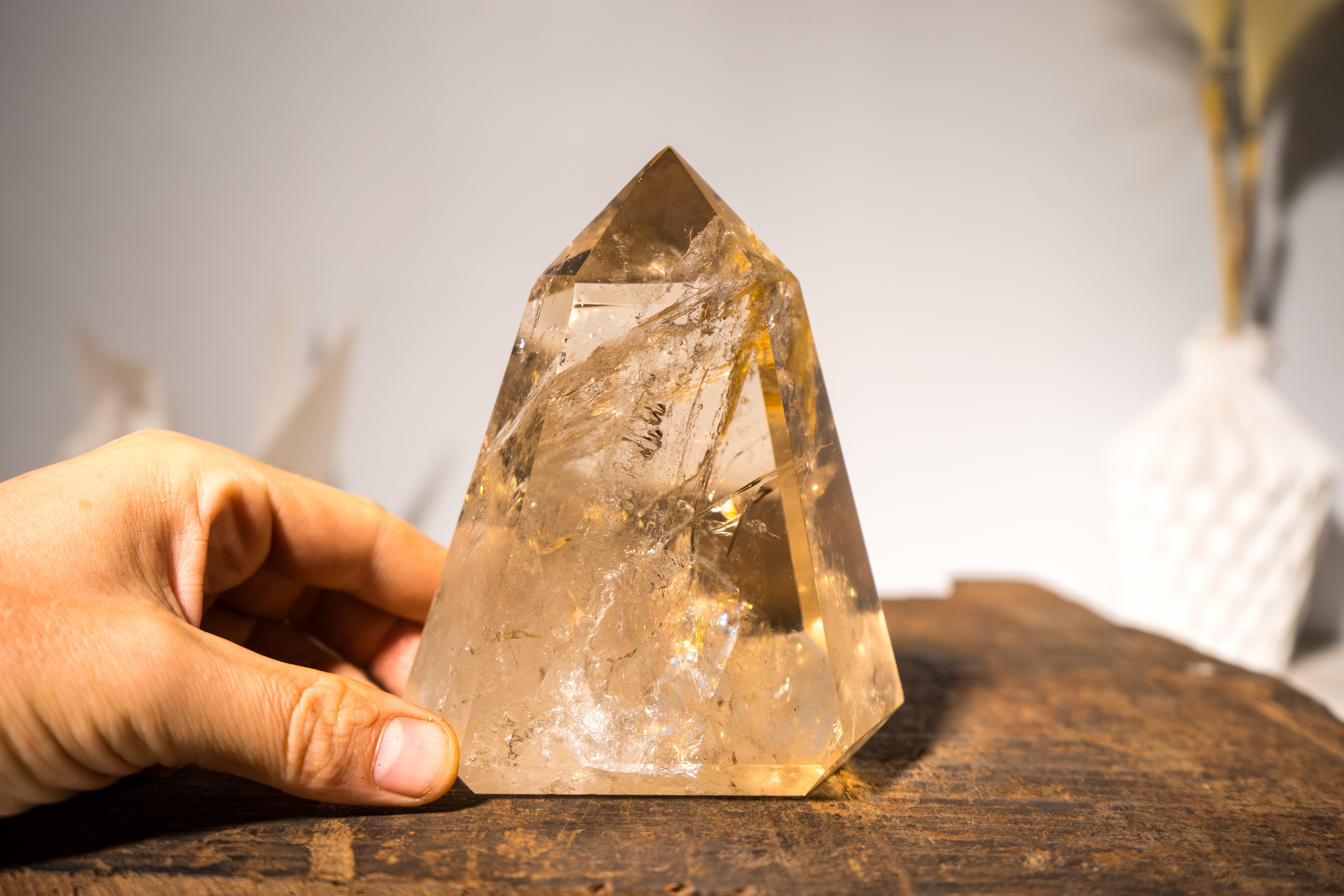 Generator d'obélisque en quartz, cristal et citrine naturelle authentique 3