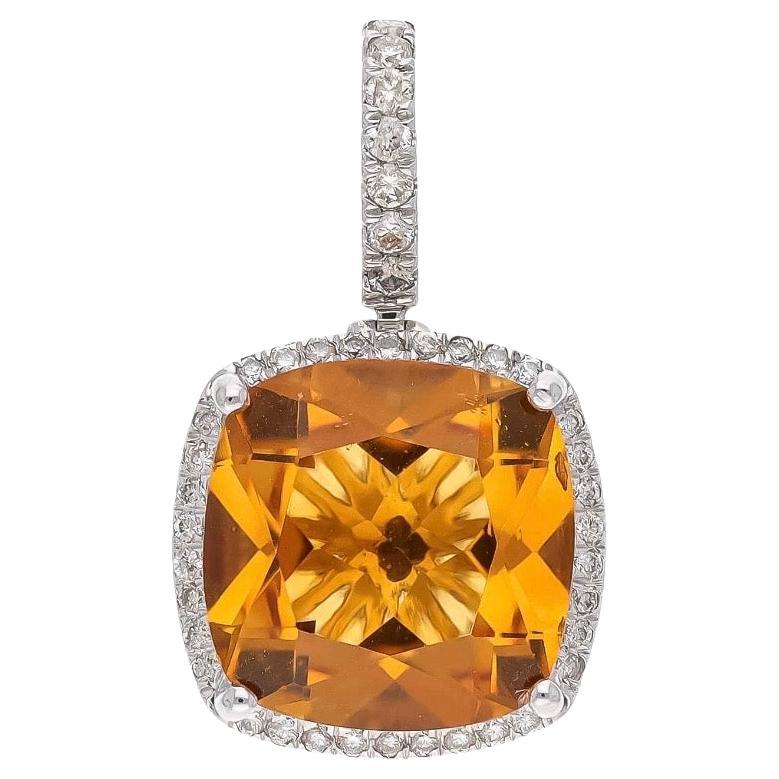 Natural Citrine
Diamond Pendant in 14k Gold
