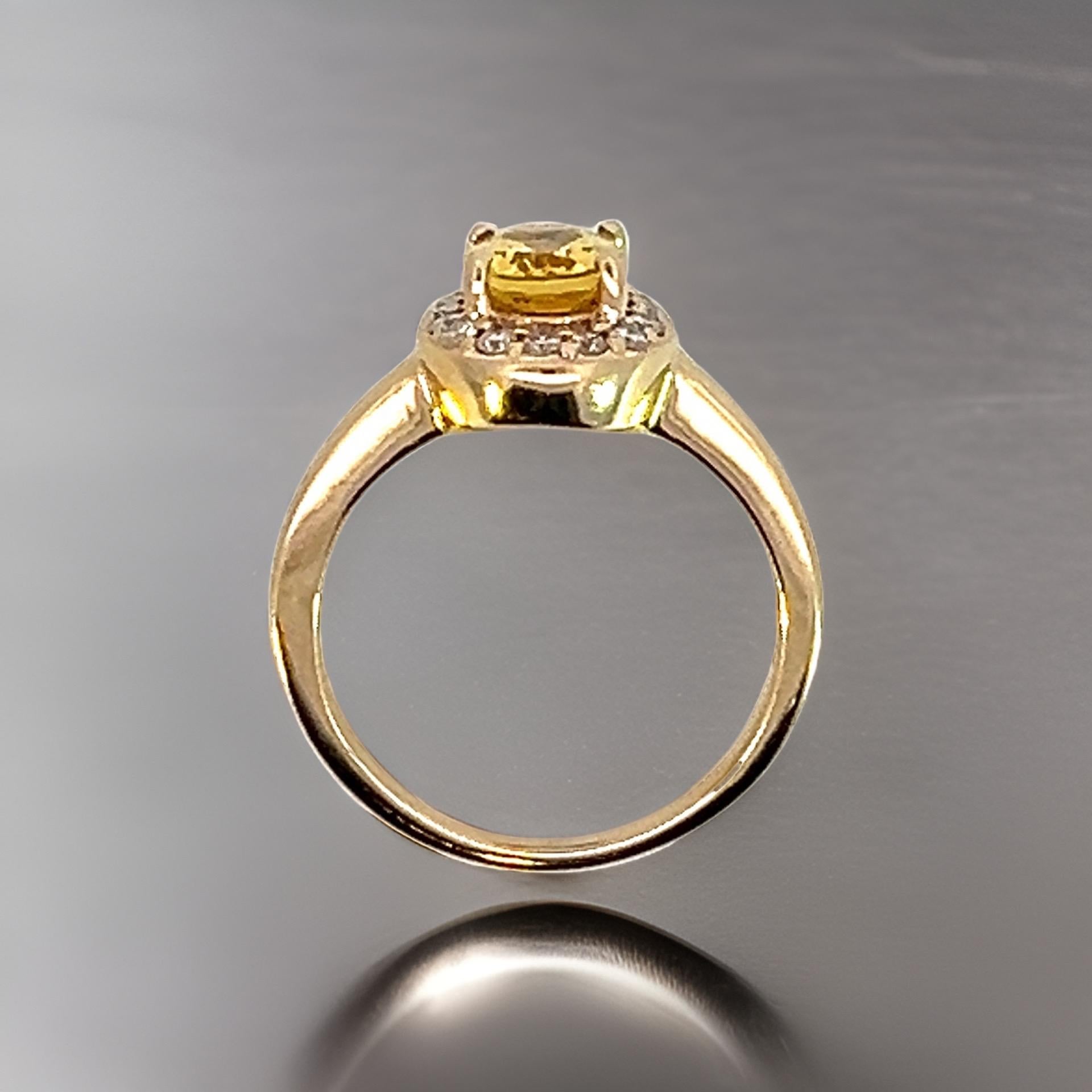 Natural Citrine Diamond Ring 6.5 14k Yellow Gold 1.74 TCW Certified For Sale 5