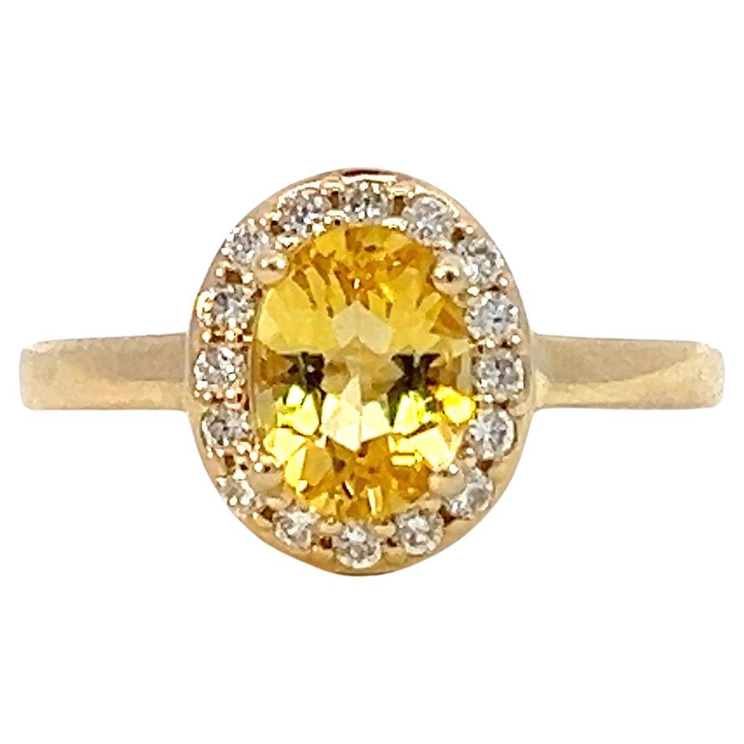 Natural Citrine Diamond Ring 6.5 14k Yellow Gold 1.74 TCW Certified