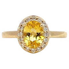 Bague en or jaune 14k avec citrine naturelle et diamant 6.5 1.74 TCW Certified