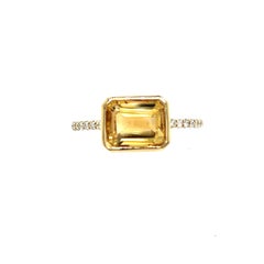 Anillo Diamante Citrino Natural 6,5 Oro Amarillo 14k 2,45 TCW Certificado