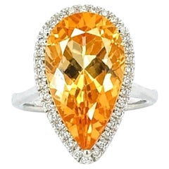 Natural Citrine Diamond Ring Size 6.5 14k Gold 6.53 TCW Certified