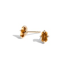 Natural Citrine Emerald-Cut Studs