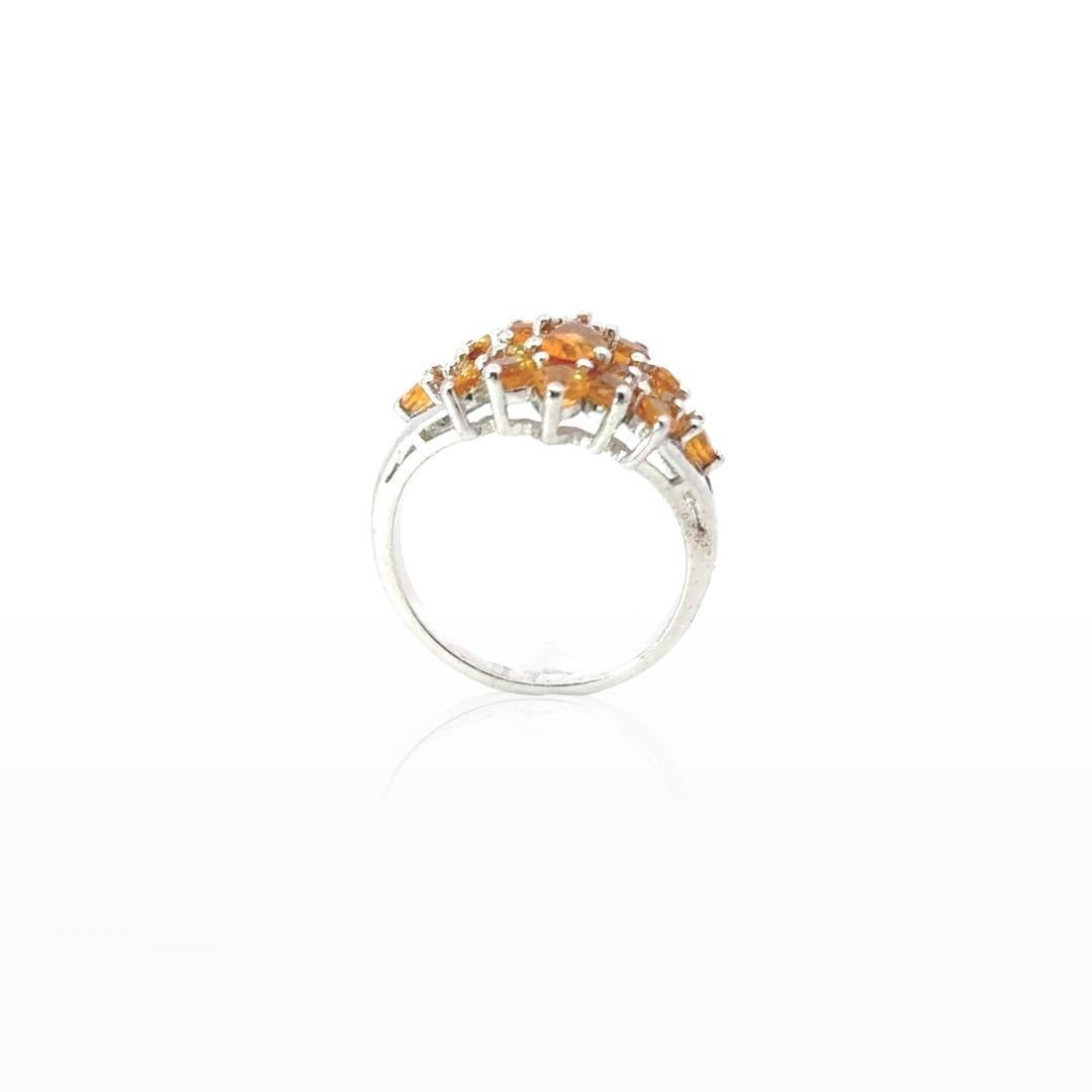 in vendita:  Anello a grappolo con gemme floreali di Citrino naturale in argento 925 per la mamma 5
