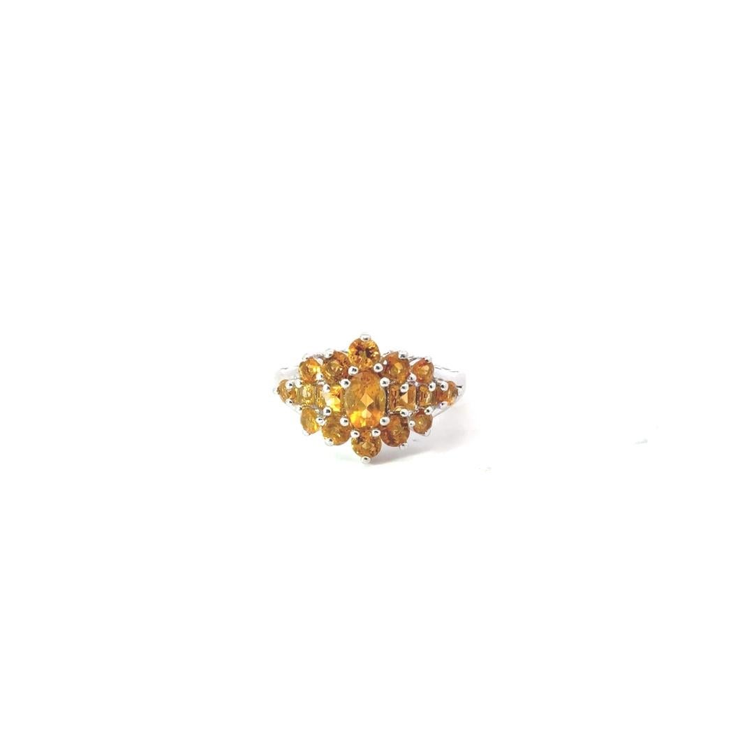 in vendita:  Anello a grappolo con gemme floreali di Citrino naturale in argento 925 per la mamma 8