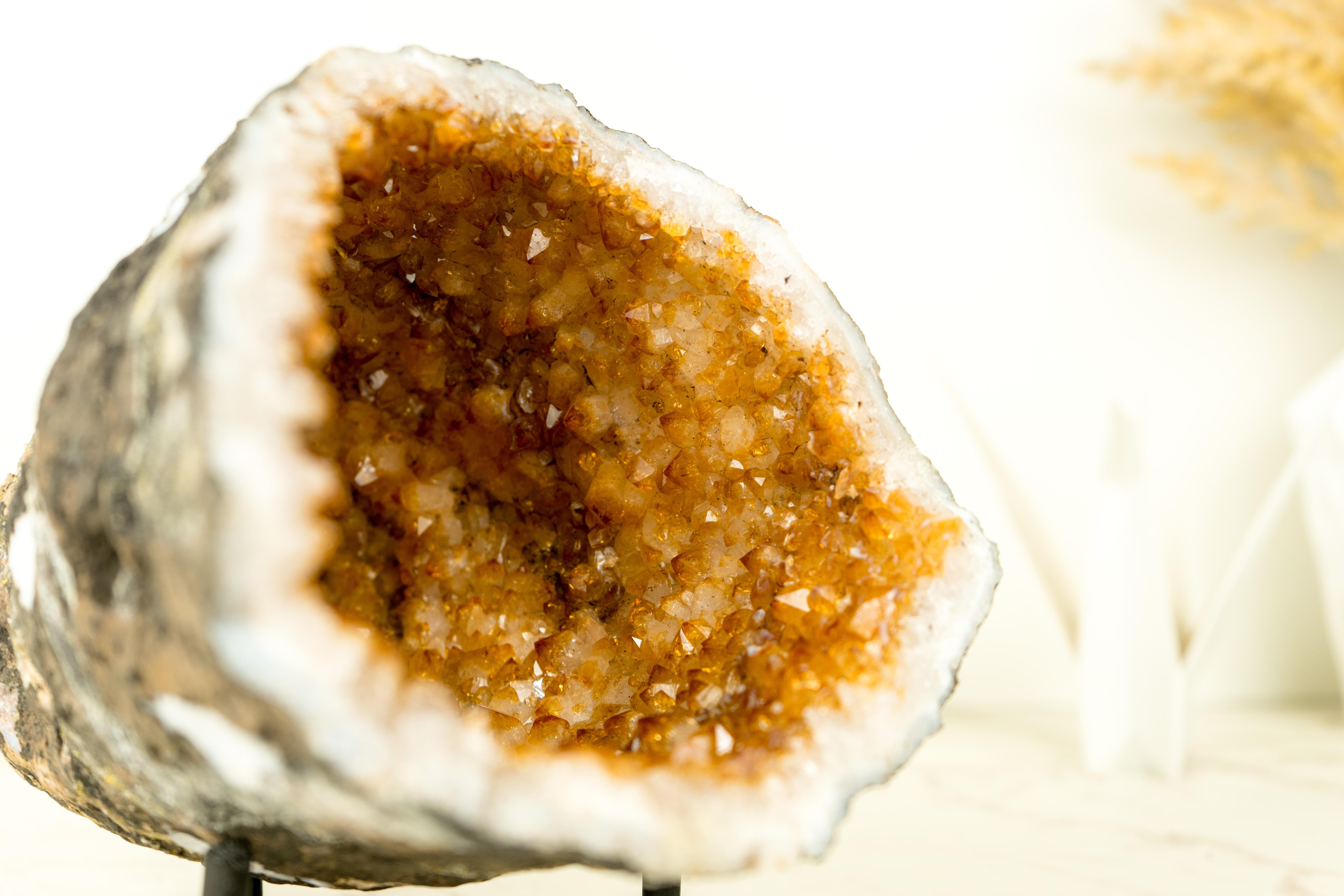 Natural Citrine Geode Cave with Sparkly High-Grade Orange Citrine For Sale 2
