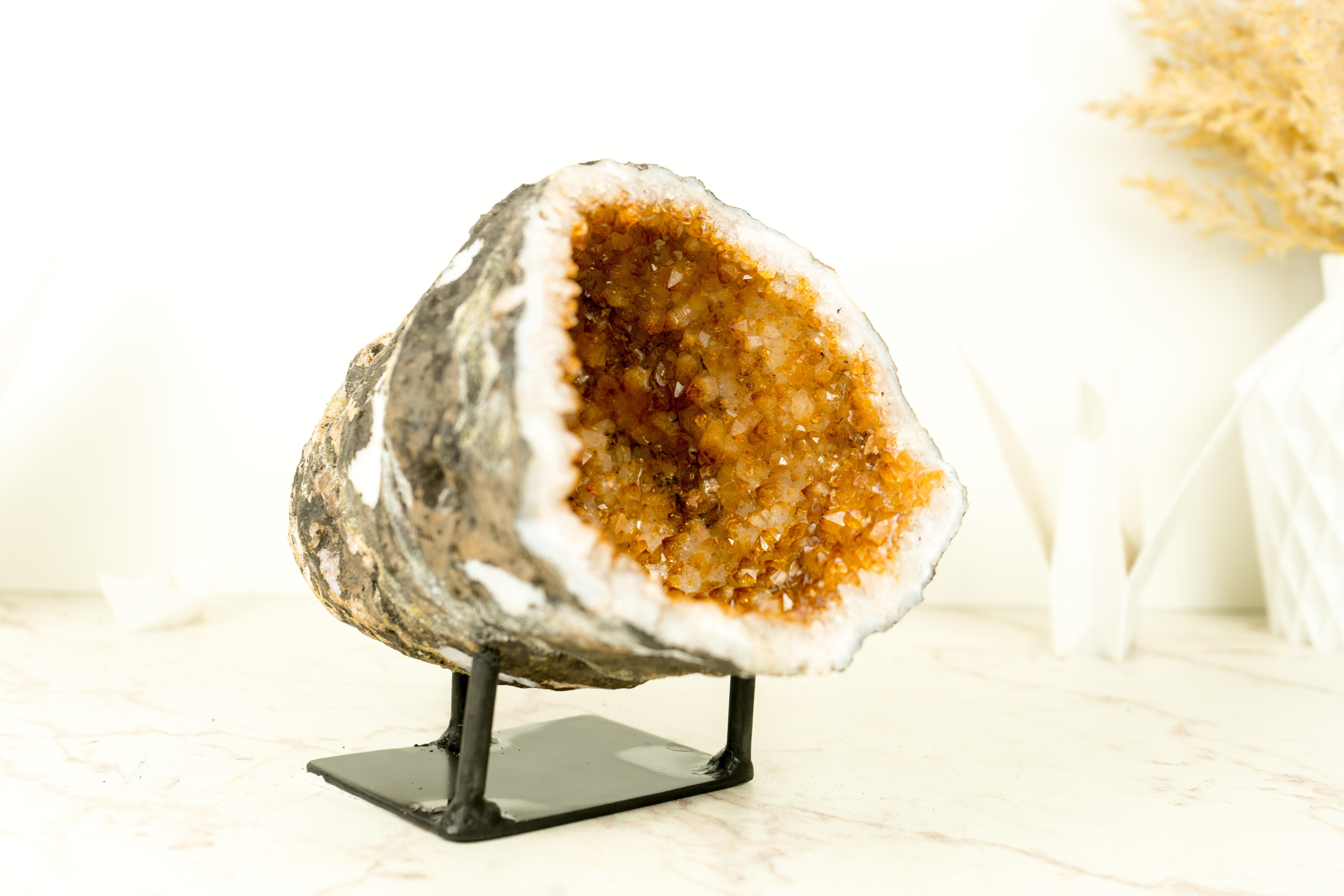 Natural Citrine Geode Cave with Sparkly High-Grade Orange Citrine For Sale 3