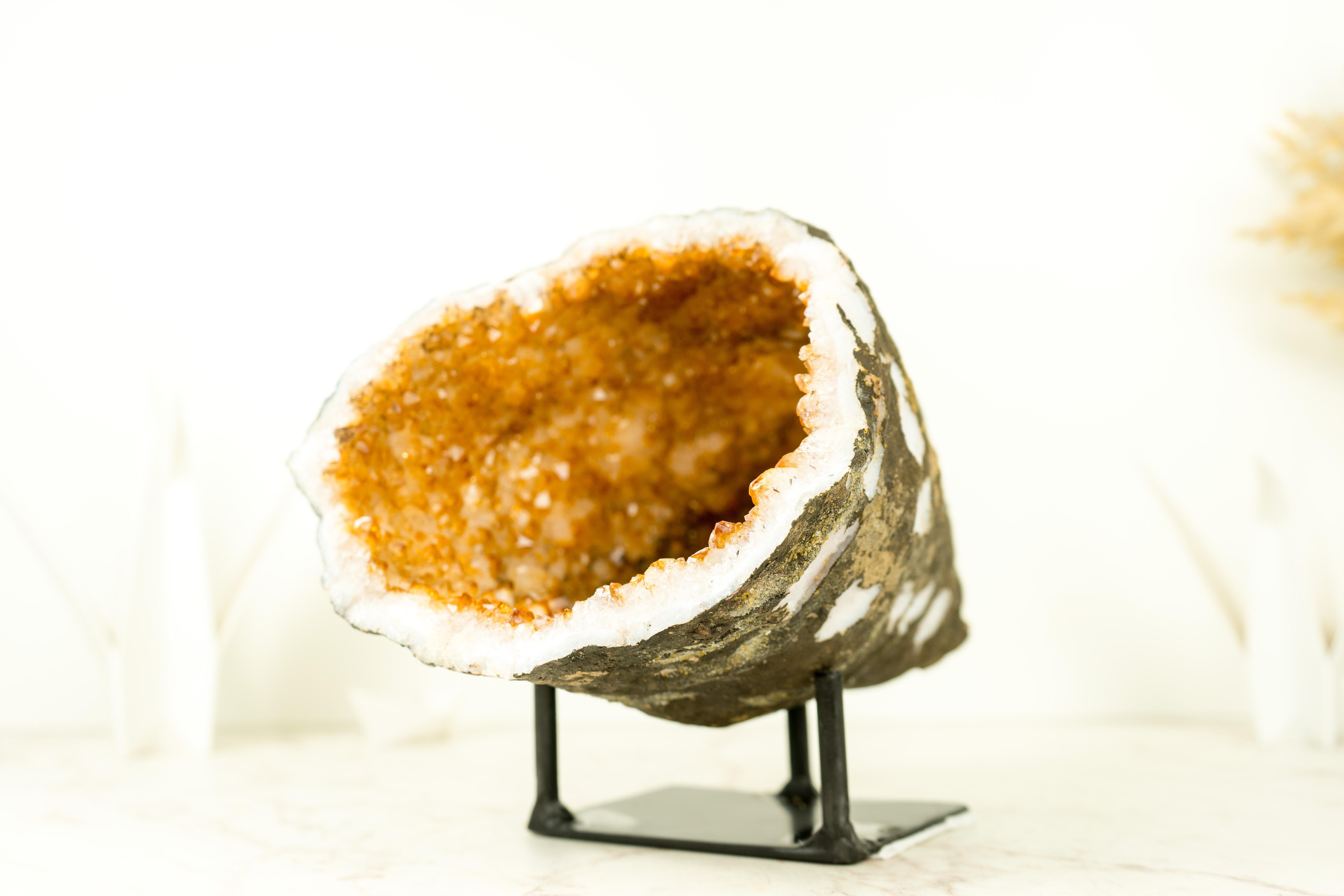 Natural Citrine Geode Cave with Sparkly High-Grade Orange Citrine For Sale 5