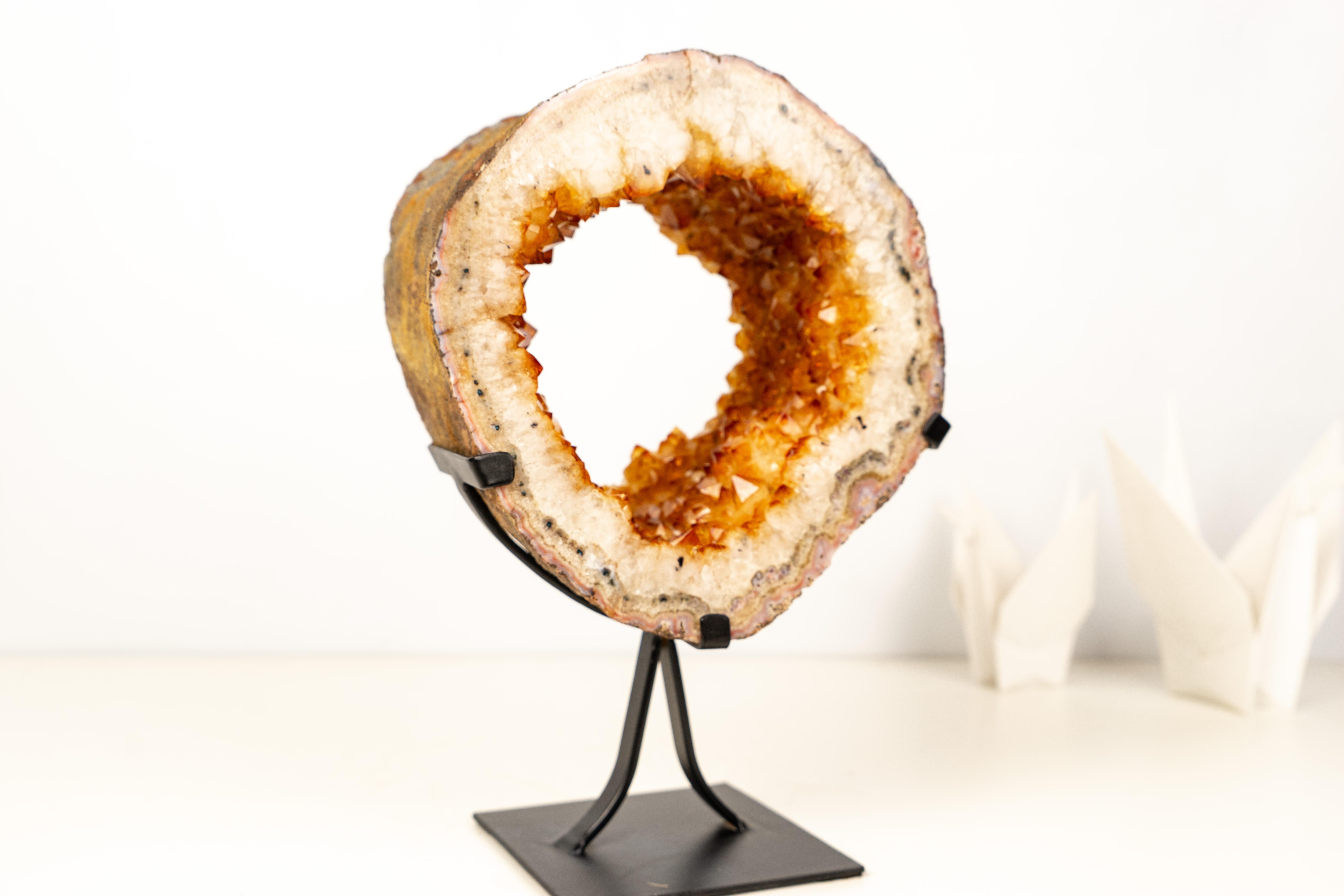 Brazilian Natural Citrine Geode Portal For Sale