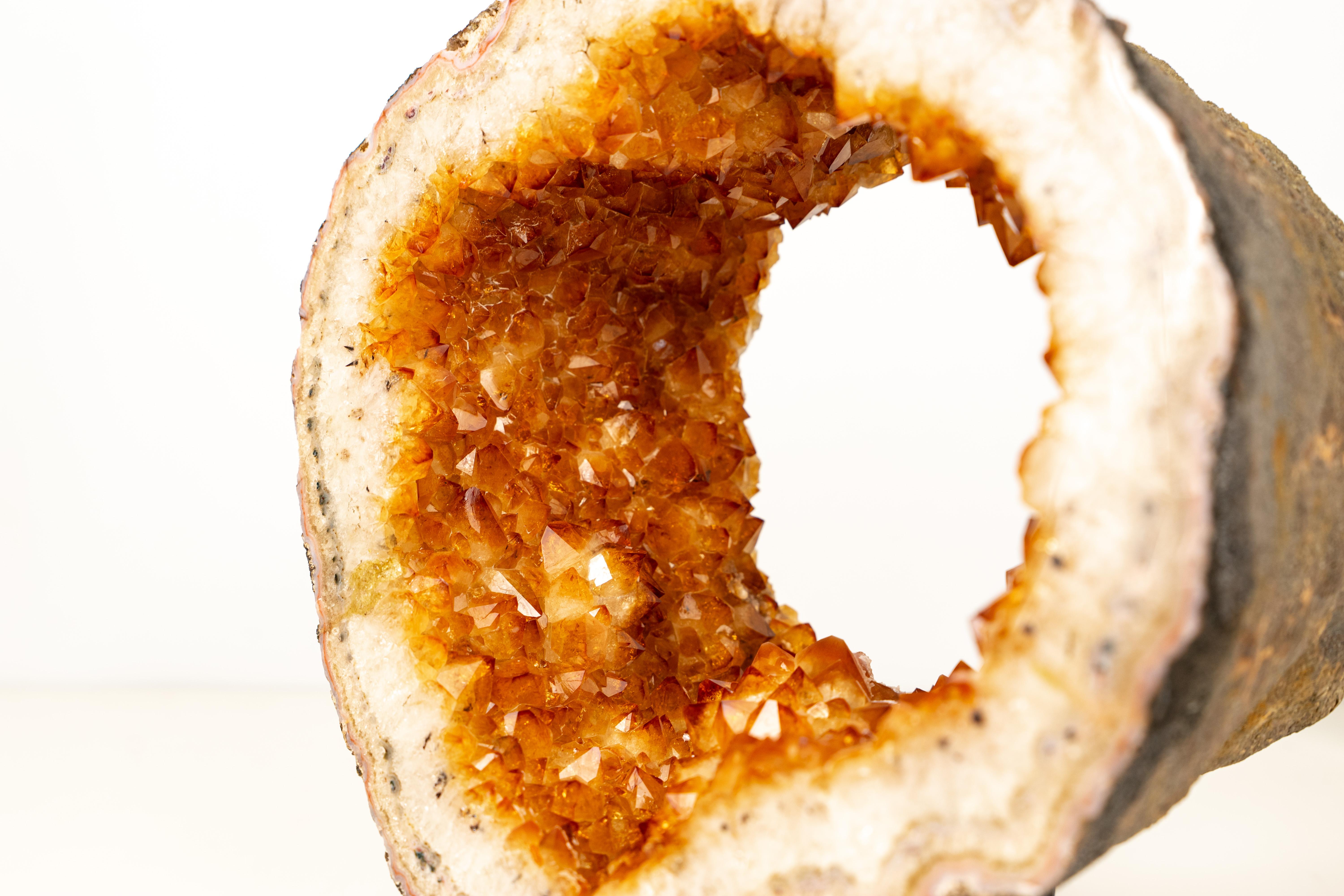 Natural Citrine Geode Portal with Flower Rosettes im Angebot 4