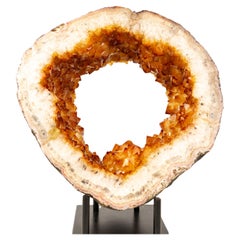 Natural Citrine Geode Portal with Flower Rosettes Natural Citrine Geode Portal with Flower Rosettes