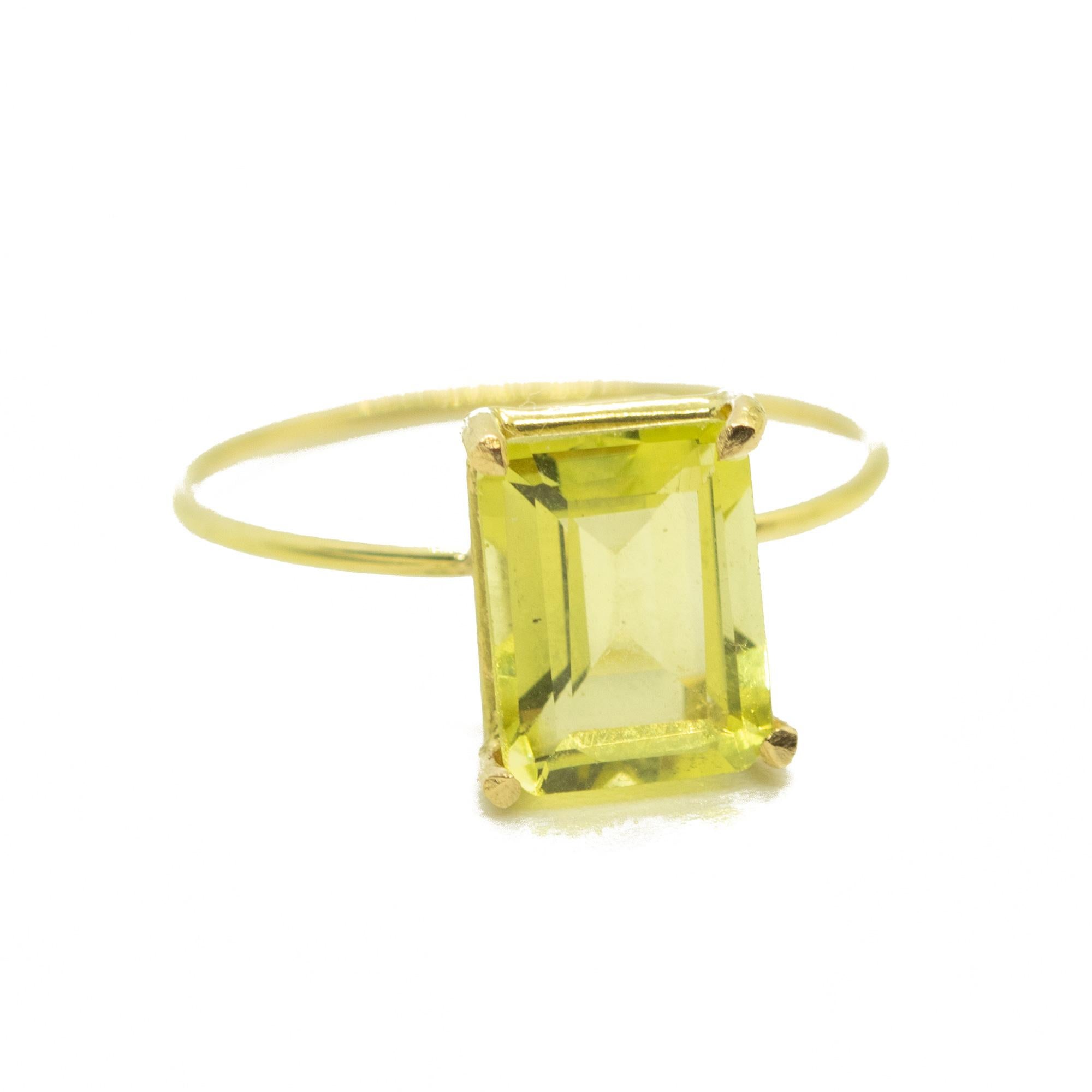 Natural Citrine Lemon Quartz Intini Jewels 18 Karat Yellow Gold Cocktail Ring In New Condition In Milano, IT