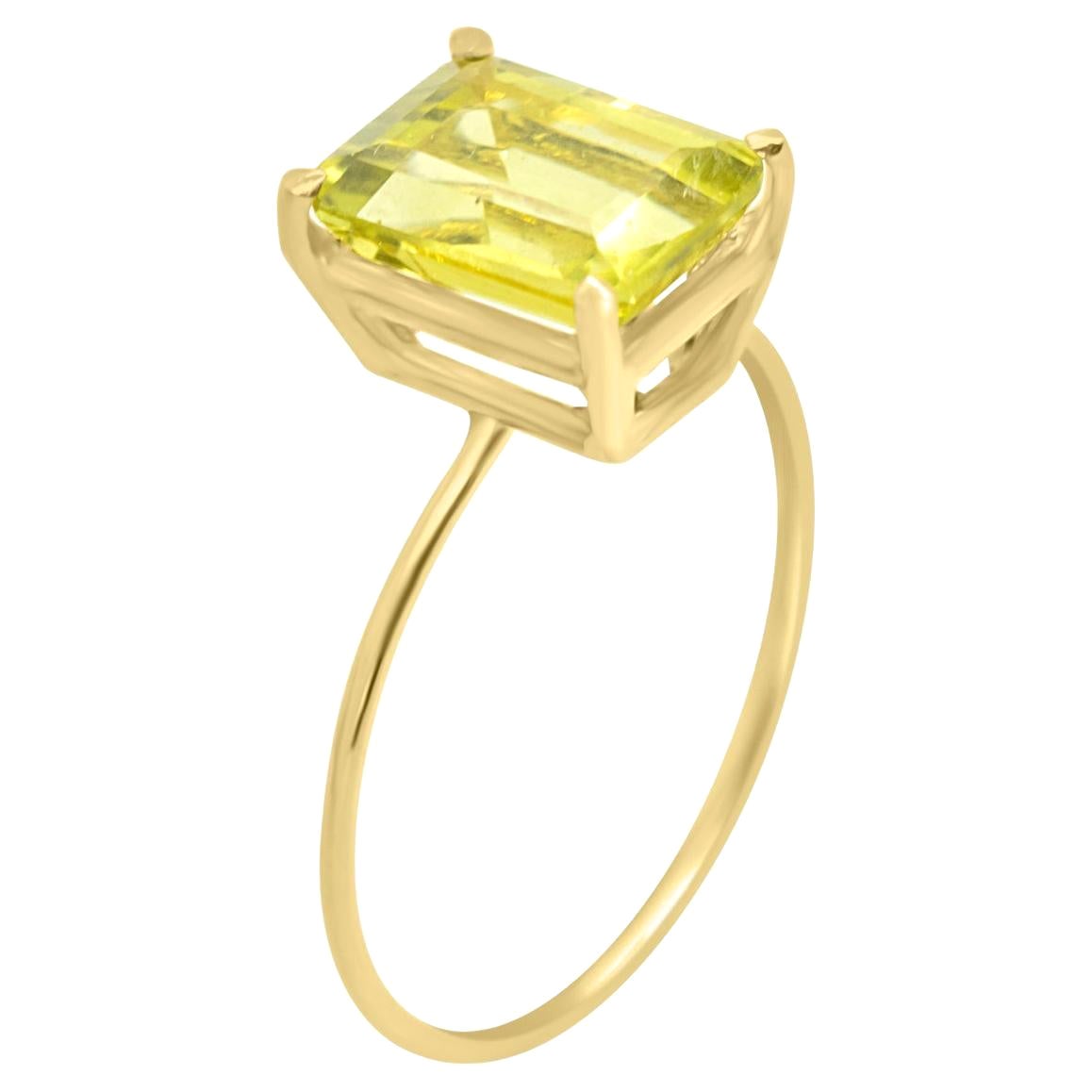 Intini Jewels Bague cocktail en or jaune 18 carats avec citrine naturelle et quartz citron