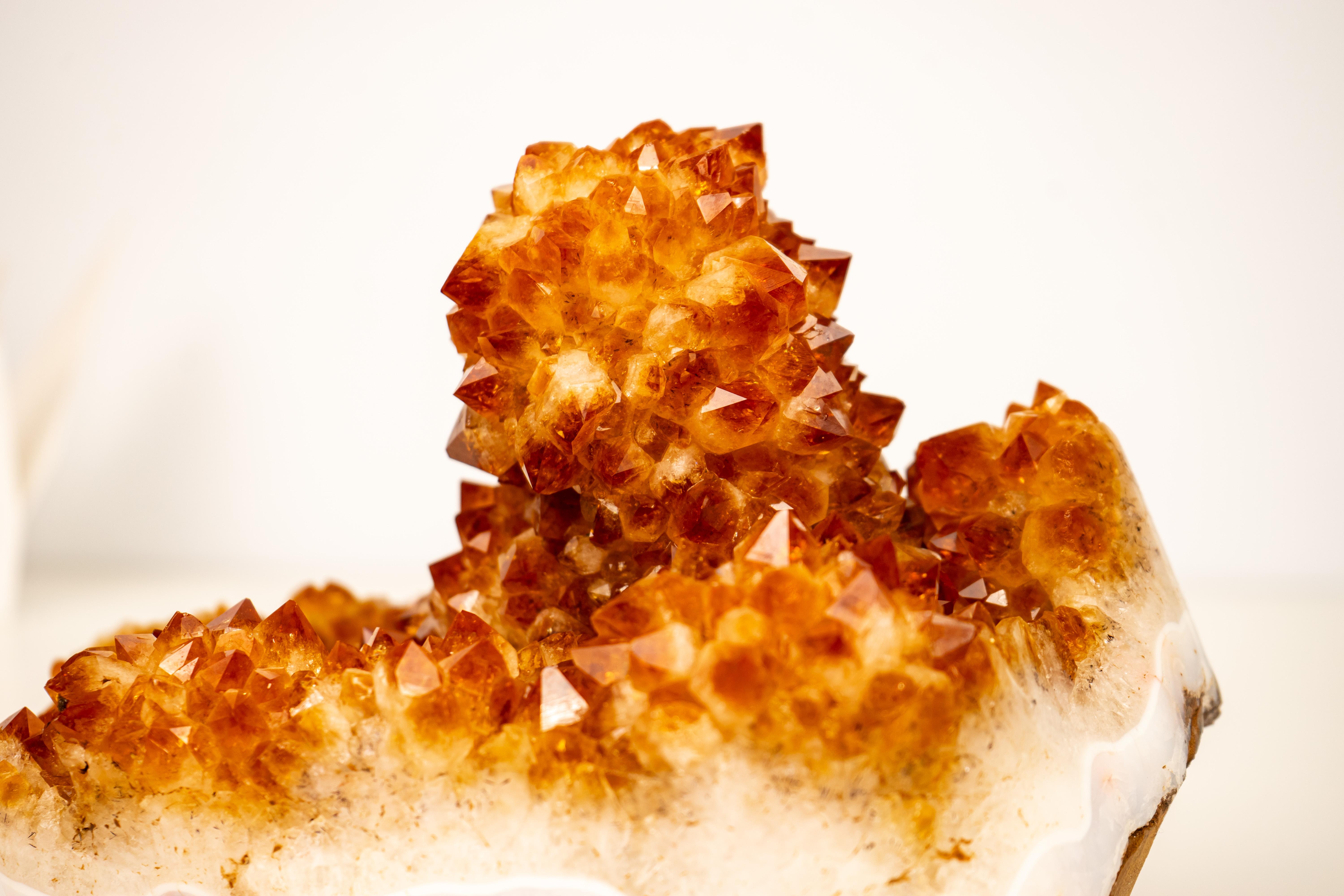 Cluster di cristalli a rosetta di Citrino naturale in vendita 1