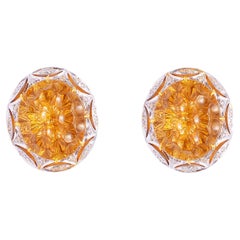 Natürliche Citrin-Ohrstecker aus 14K