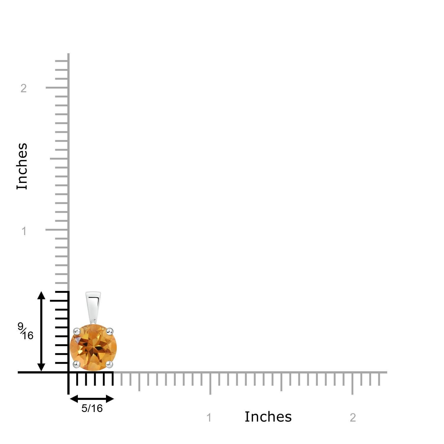 Moderno Ciondolo classico naturale con solitario di citrino da 1,7 ct in oro bianco 14 carati in vendita