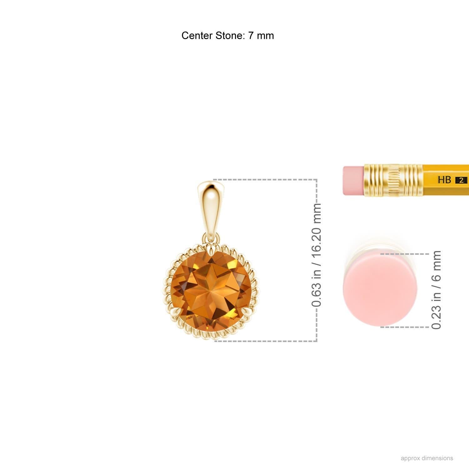 Moderne Pendentif solitaire en or jaune 14 carats serti de griffes en citrine naturelle de 1,25 carat en vente