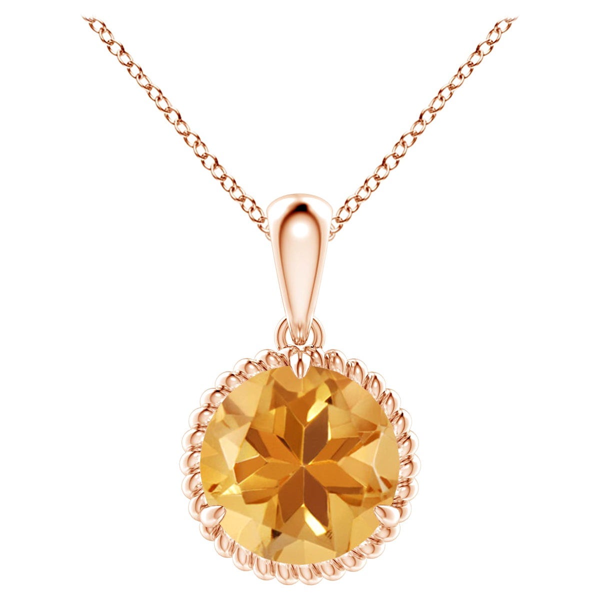 Natürlicher Citrin Solitär-Anhänger mit Claw-Set (1,7 Karat) aus 18 Karat Roségold