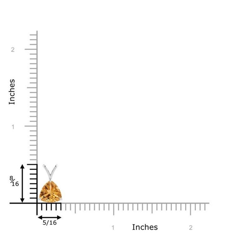 Moderno Ciondolo a forma di trilione di citrino naturale incastonato a V in oro bianco 18 carati in vendita