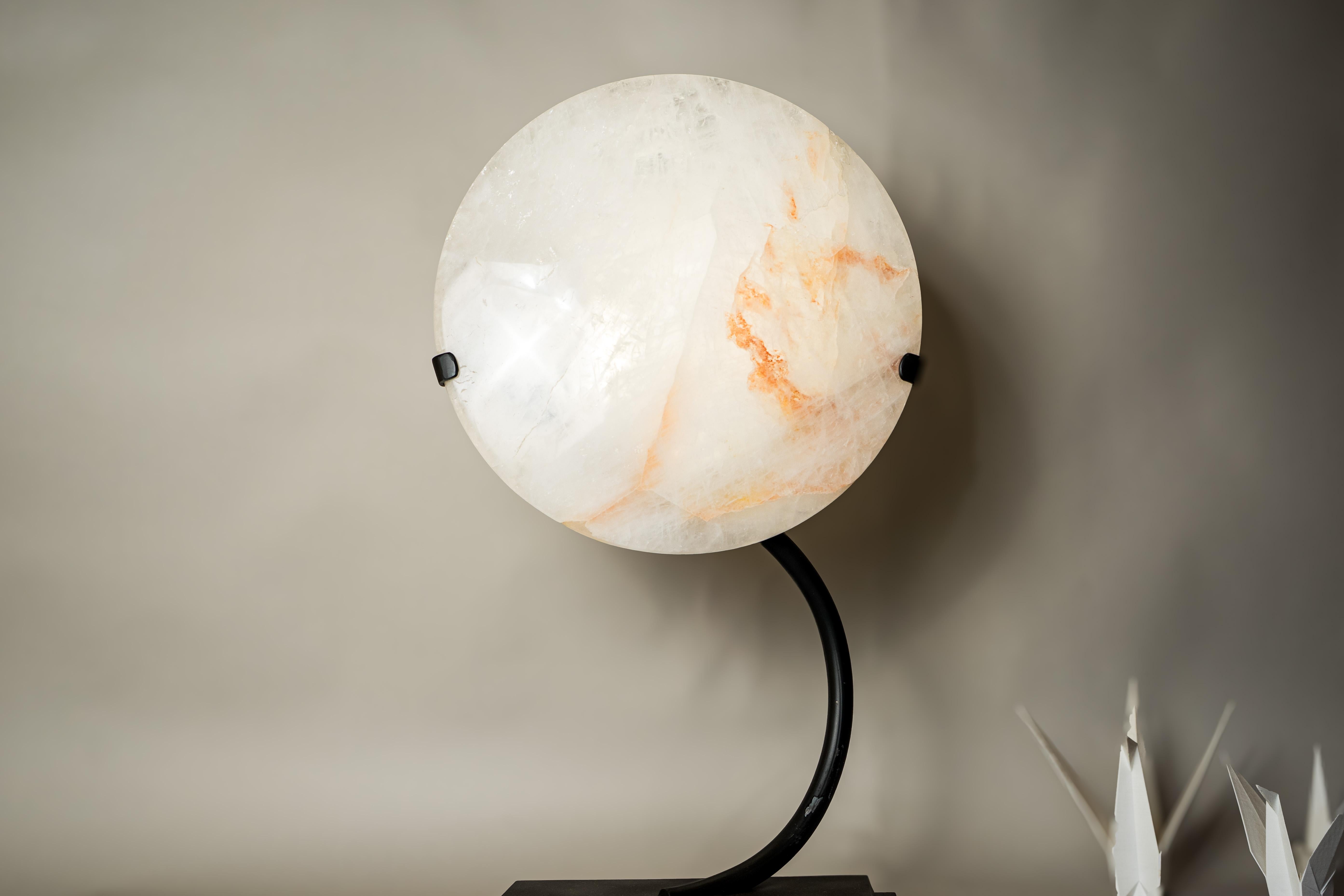 Natural Clear Quartz Crystal Lamp with Hematite Inclusions For Sale 5