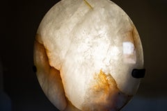 Natural Clear Quartz Crystal Lamp with Hematite Inclusions