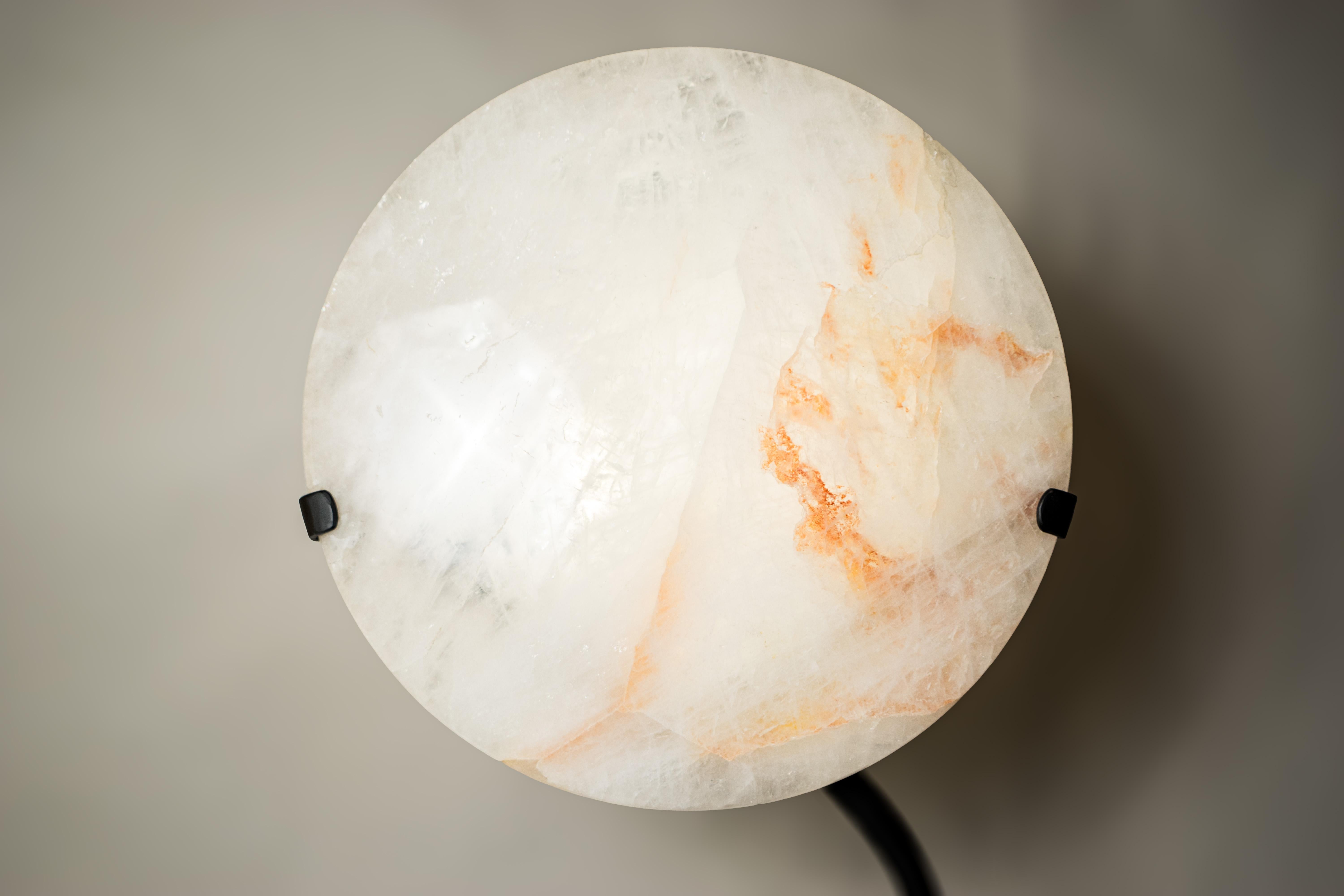 Natural Clear Quartz Crystal Lamp with Hematite Inclusions For Sale 4