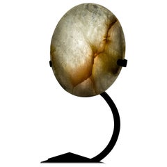 Lampada di cristallo di quarzo chiaro Nature con inclusioni di ematite Lampada di cristallo di quarzo chiaro Nature con inclusioni di ematite