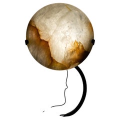 Natural Clear Quartz Crystal Lamp with Hematite Inclusions