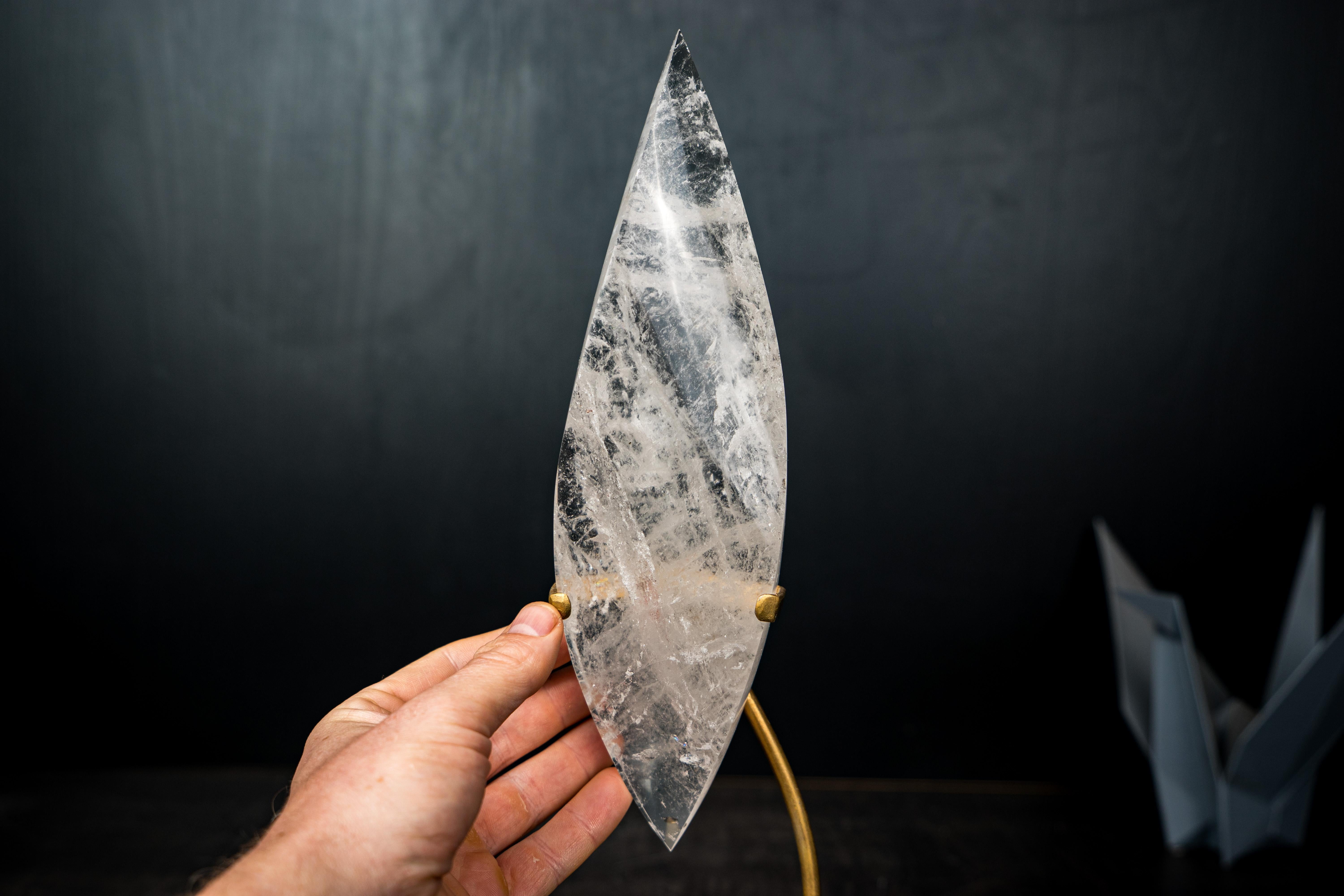 Natural Clear Quartz Flame Sculpture in vendita 4