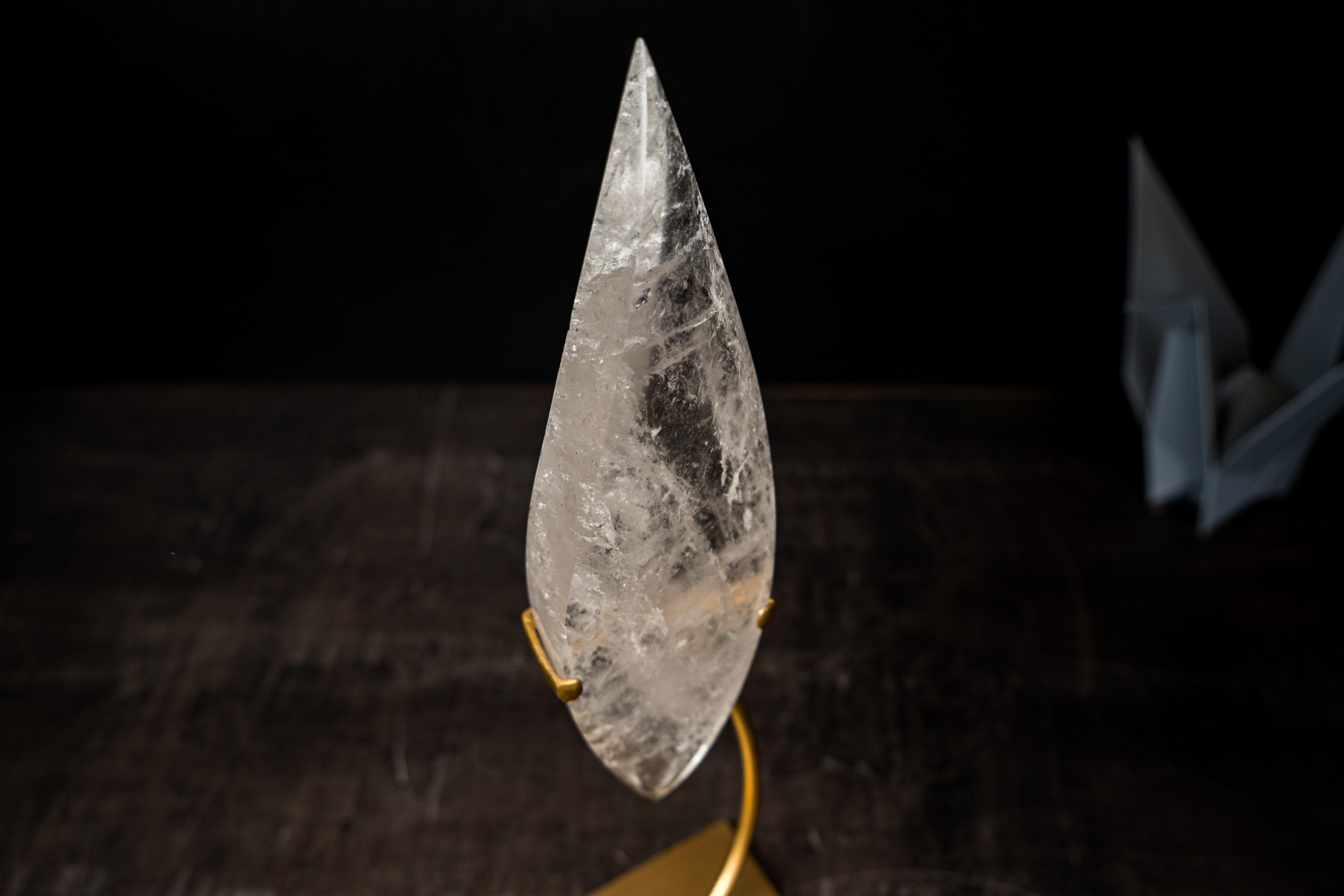 XXI secolo e contemporaneo Natural Clear Quartz Flame Sculpture in vendita