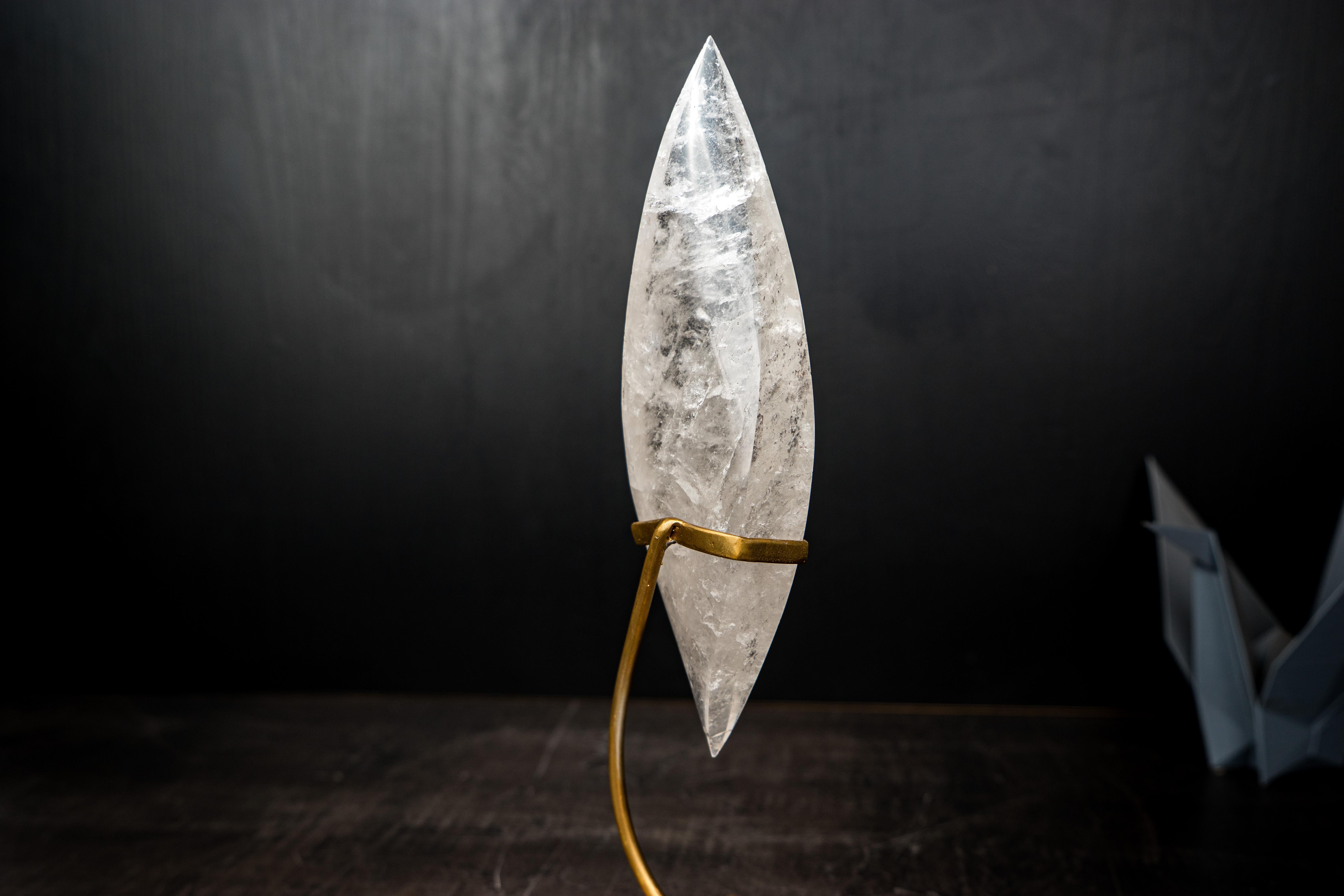 Cristallo Natural Clear Quartz Flame Sculpture in vendita