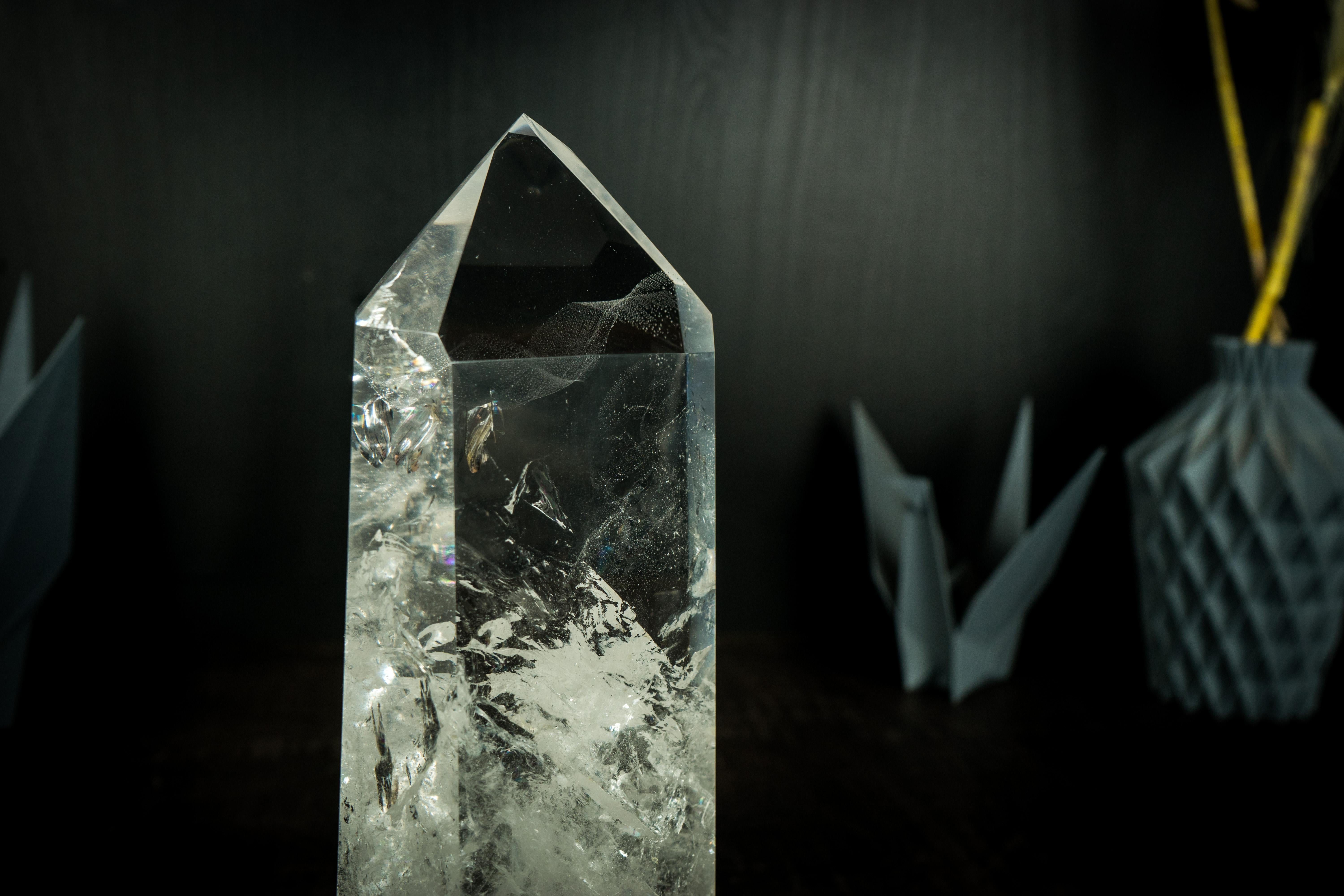 Natural Clear Quartz Obelisk Point, High-Grade Water-Clear Diamantina Crystal For Sale 5