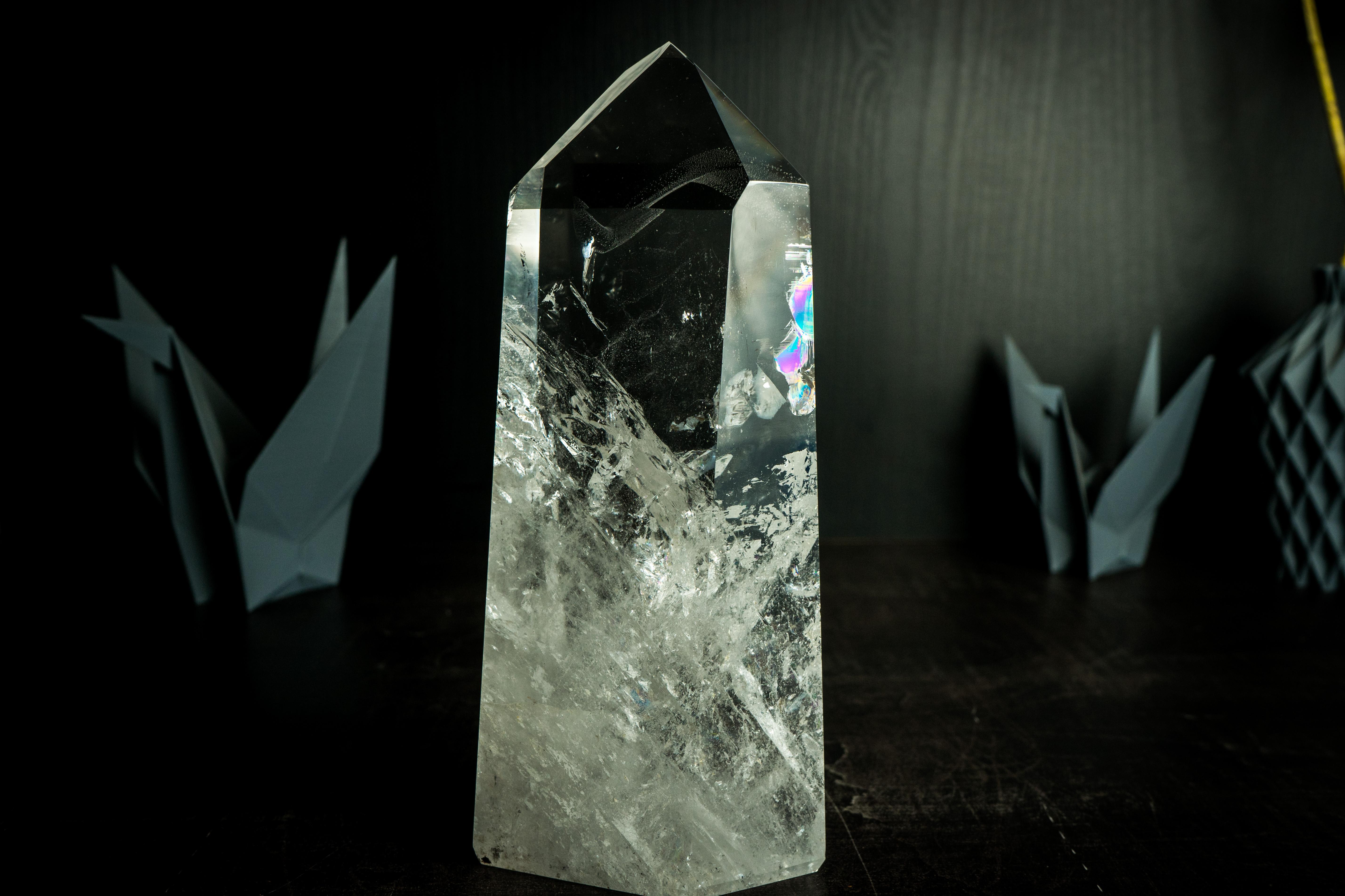 Natural Clear Quartz Obelisk Point, High-Grade Water-Clear Diamantina Crystal For Sale 1