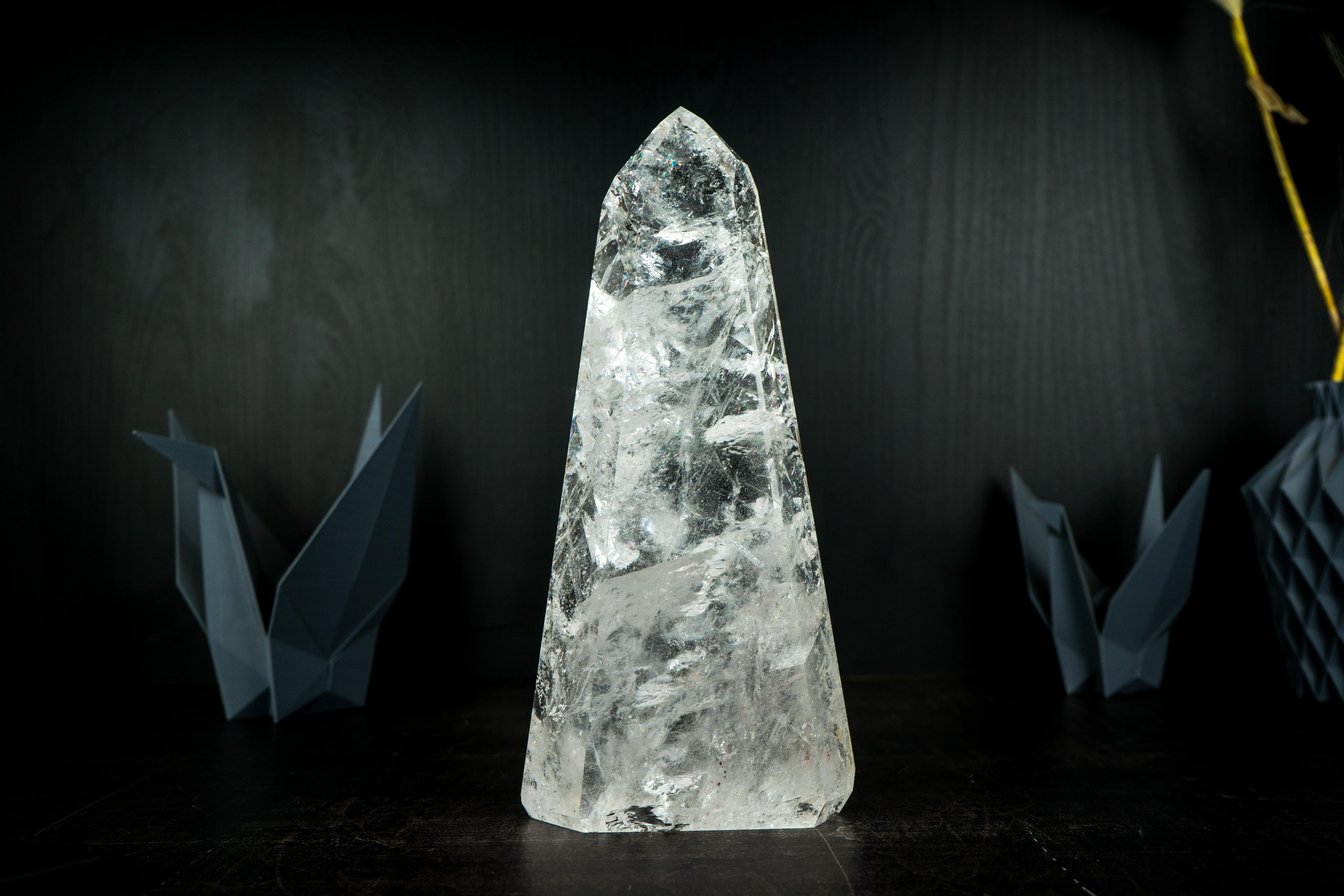 High-Grade, All-Natural Clear Quartz Tower Point: A Natural Wonder in the Form of a Clear Quartz Crystal

▫️ Description

Spectacular in many ways, this real natural Clear Quartz Obelisk Tower is a natural masterpiece, featuring clear quartz that