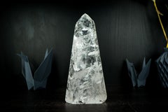 Natural Clear Quartz Obelisk Tower with High-Grade Clear Crystal from Diamantina