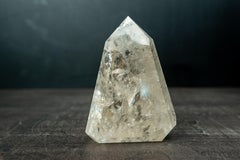 Natural Clear Quartz Obelisk with Subtle Citrine Tone and Multiple Rainbows