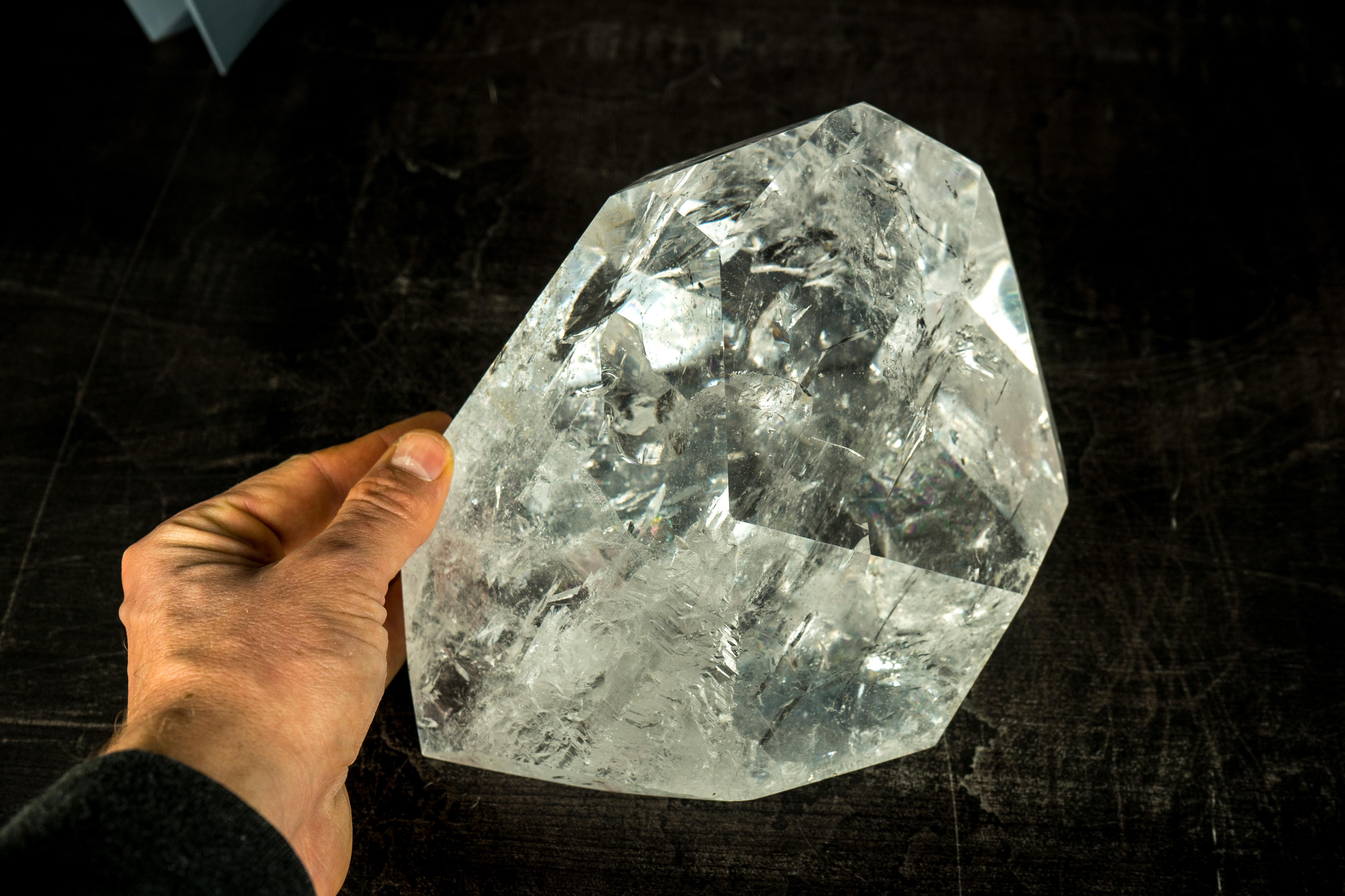 Natural Clear Quartz Point, Large, Water-Clear and Highly Energetic Crystal For Sale 9