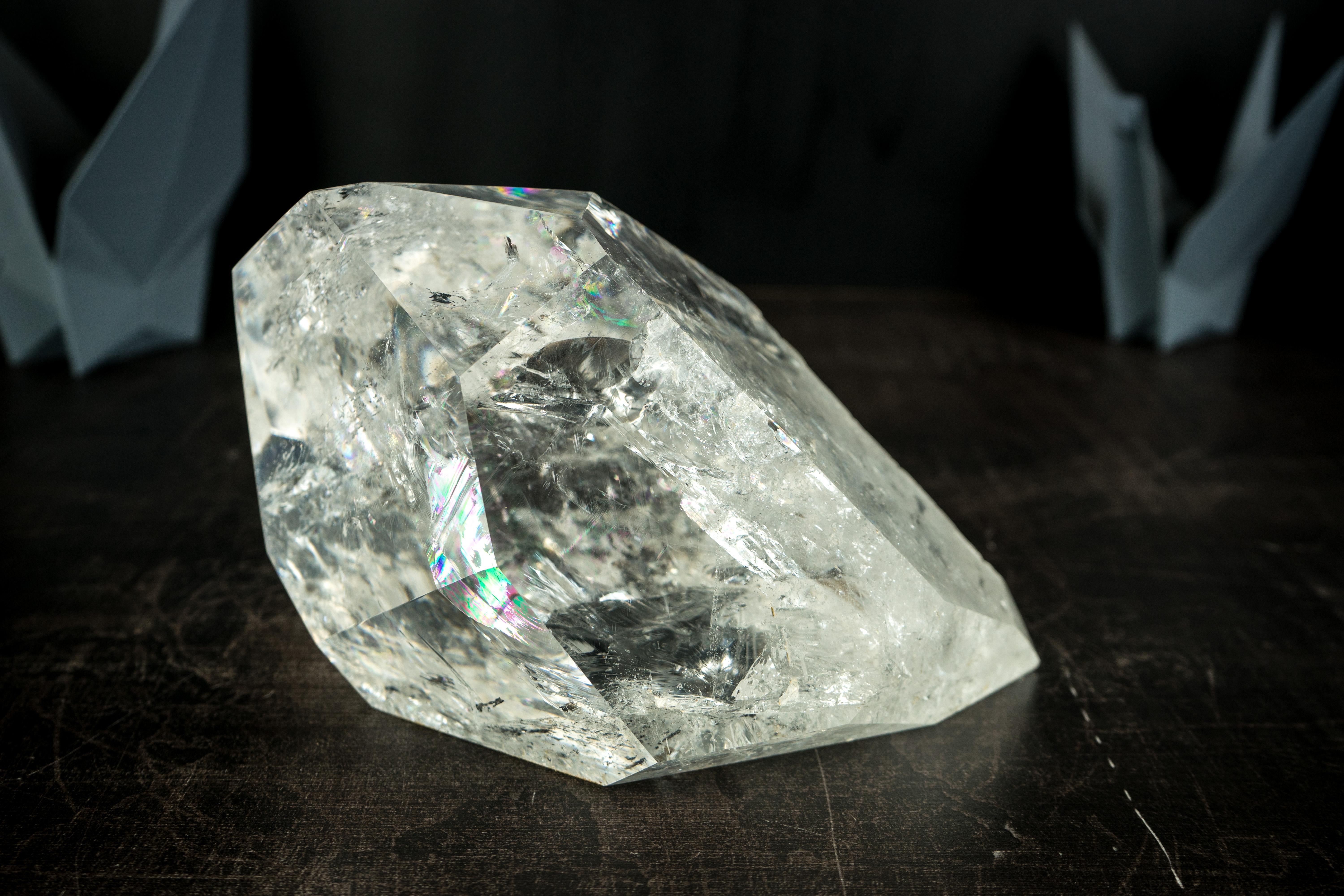 Natural Clear Quartz Point, Large, Water-Clear and Highly Energetic Crystal For Sale 1