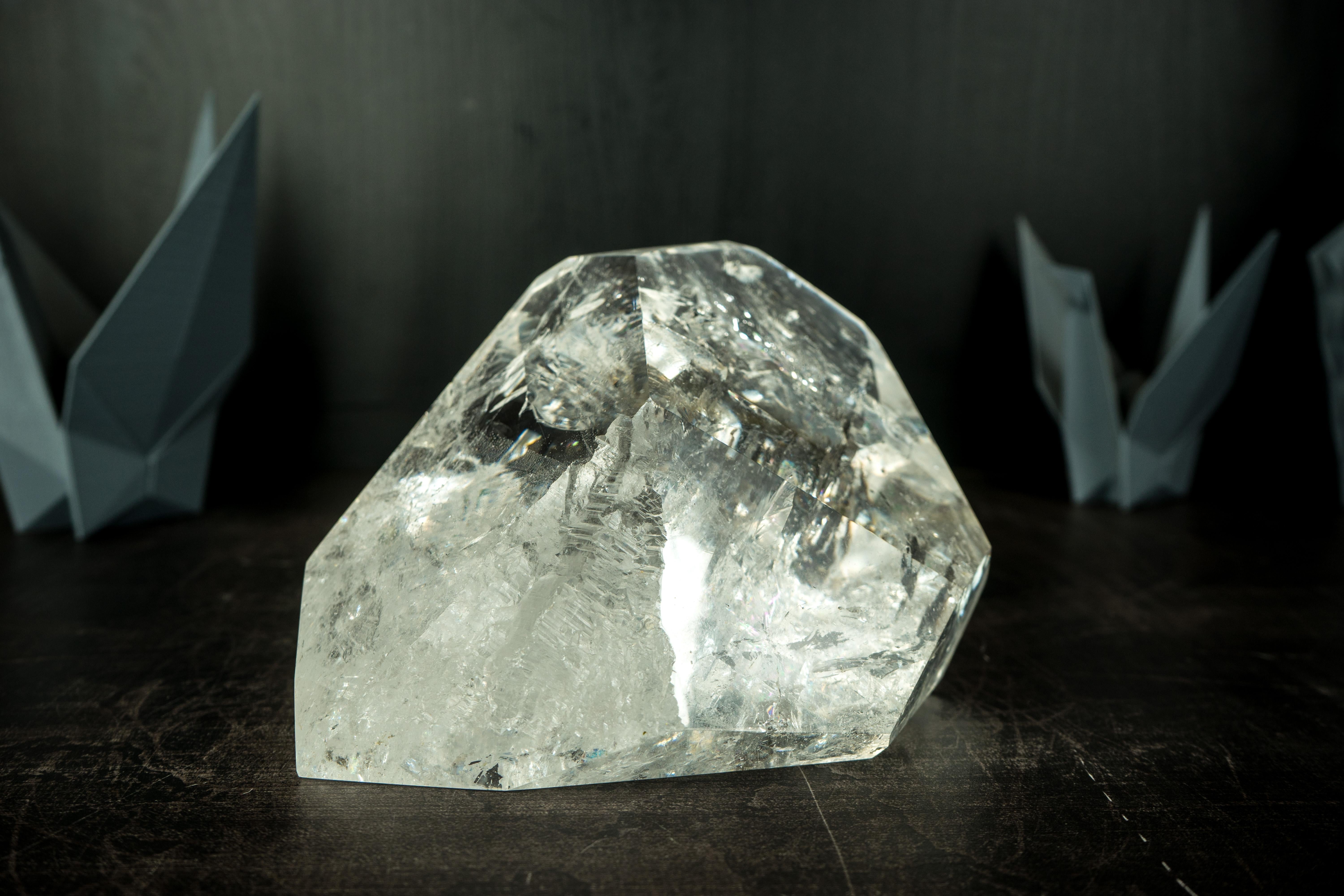 Natural Clear Quartz Point, Large, Water-Clear and Highly Energetic Crystal For Sale 4